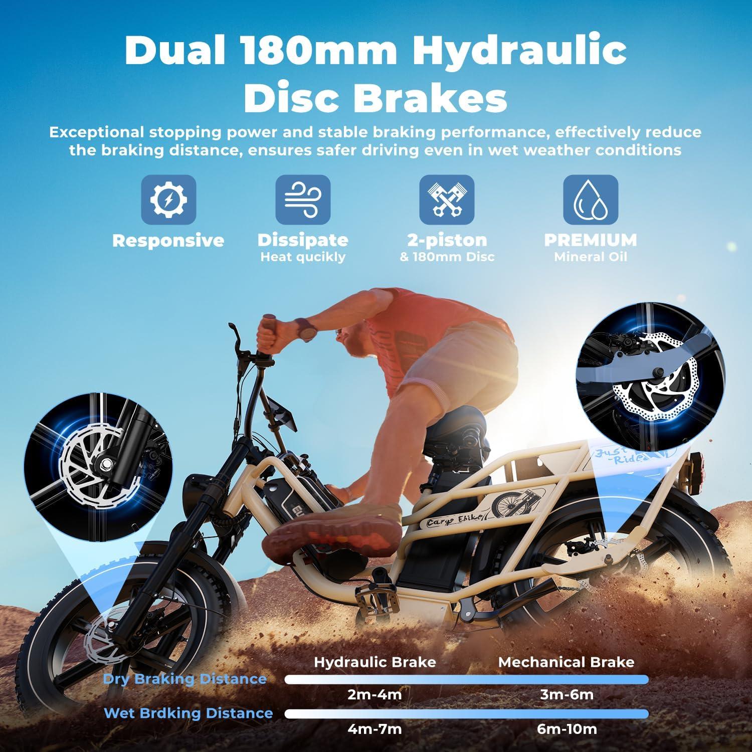 Bicicleta Eléctrica EUYBIKE Cargo Doble Batería 48V 160km