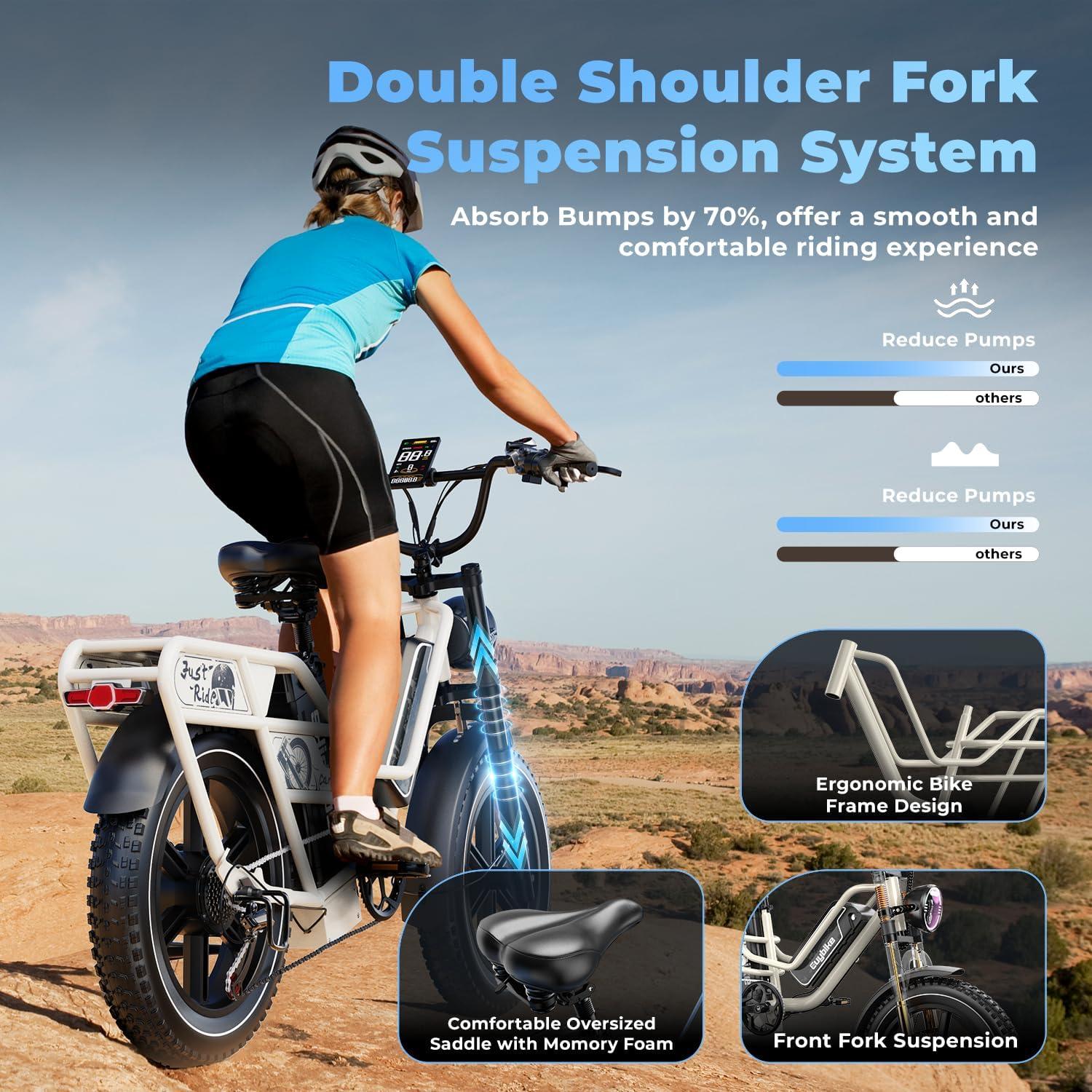 Bicicleta Eléctrica EUYBIKE Cargo Doble Batería 48V 160km