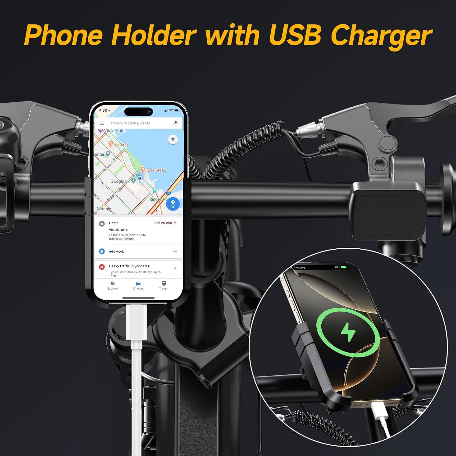 Bicicleta Eléctrica Plegable INSDRGN 650W 72Km Rango Adultos