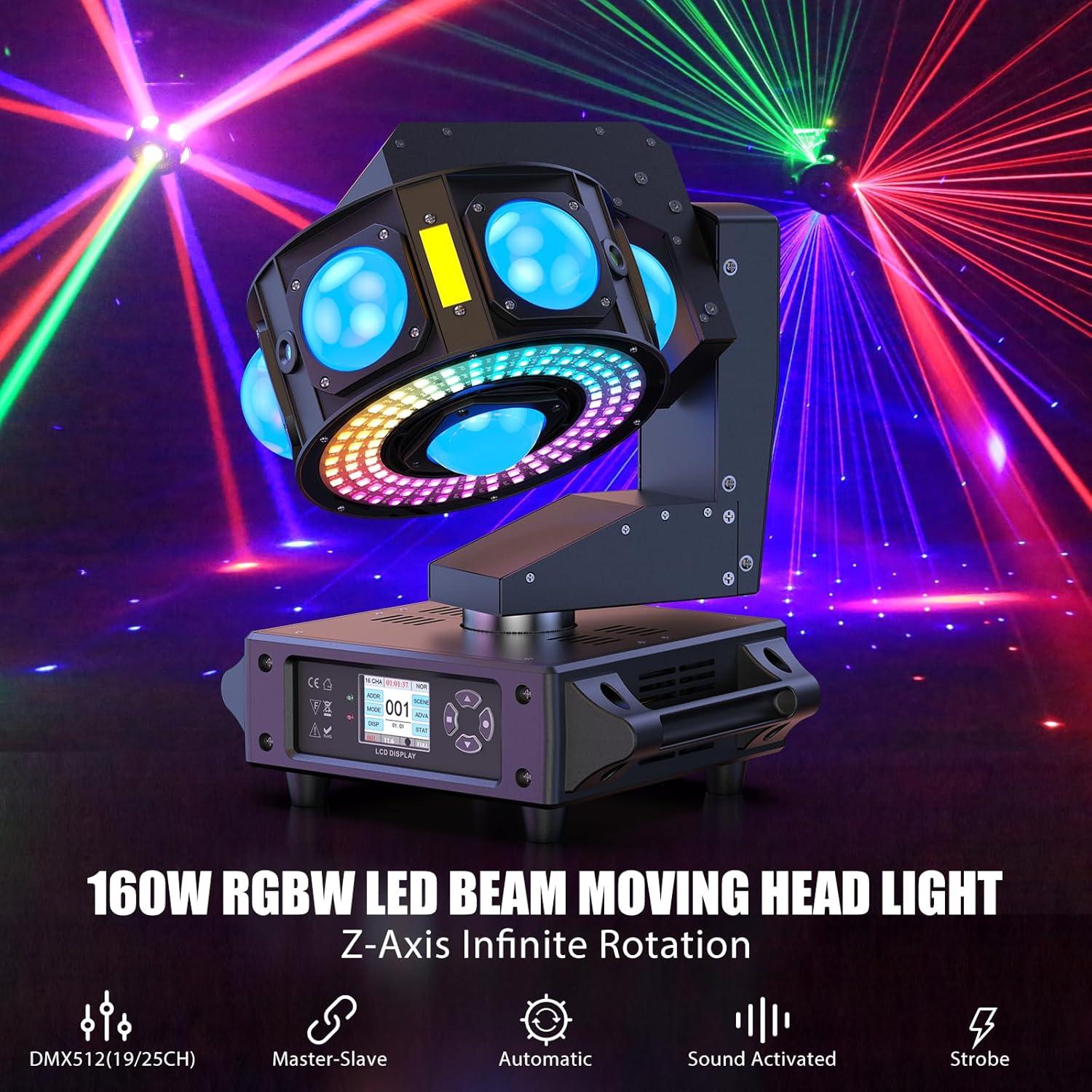 Cabeza Móvil 160W GdjRttk RGBW DMX512 Efectos Strobe