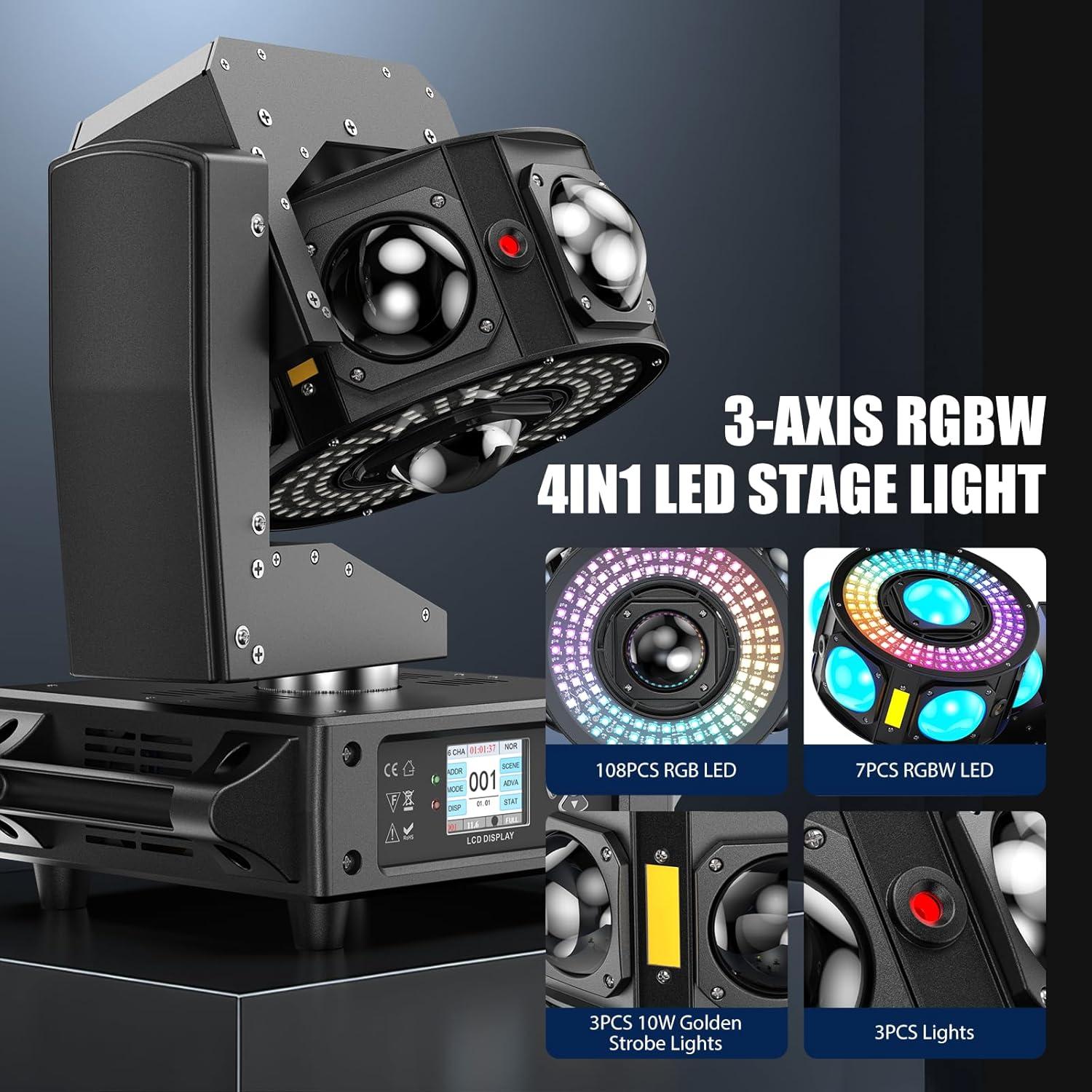 Cabeza Móvil 160W GdjRttk RGBW DMX512 Efectos Strobe