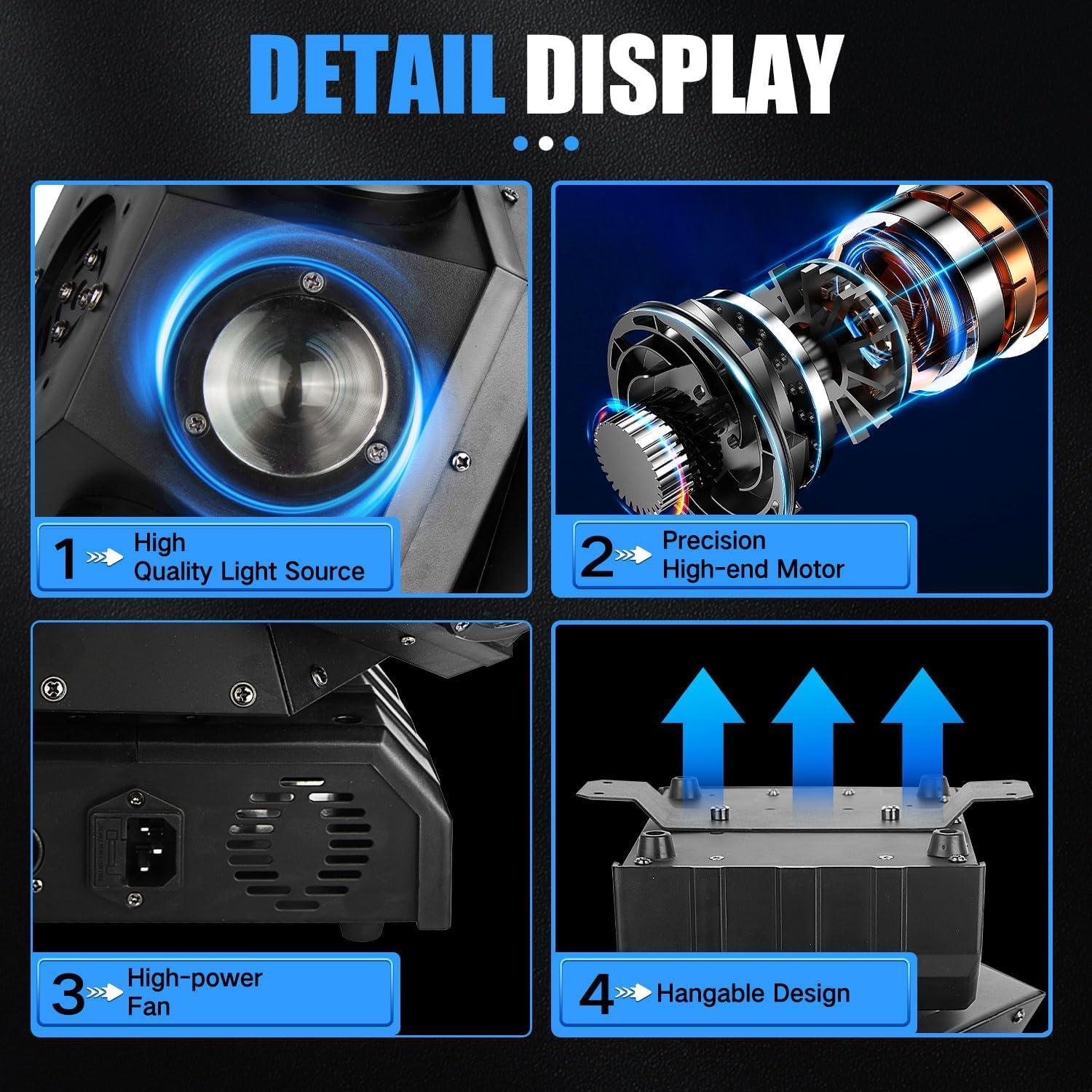 Luces de DJ Moving Head Dreamland RGBW 10W, Control DMX