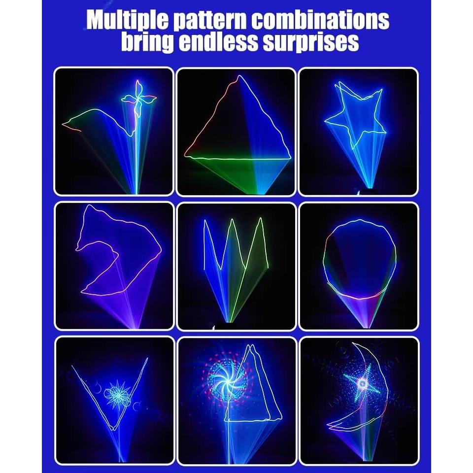 Luz Láser RGB Proyector Estrellado DMX512 Control Remoto