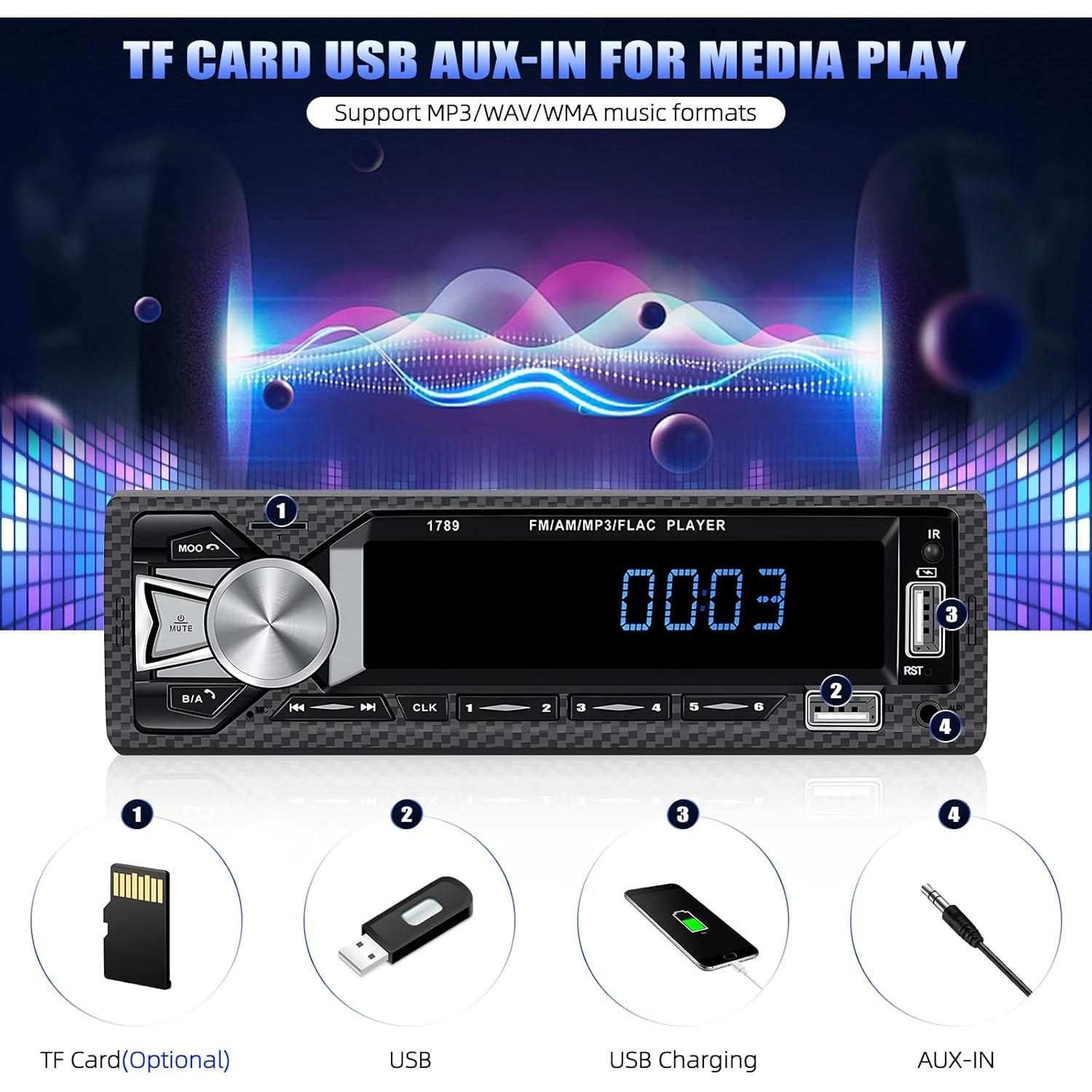 Receptor de Audio para Coche AMprime A3100US5 Bluetooth MP3