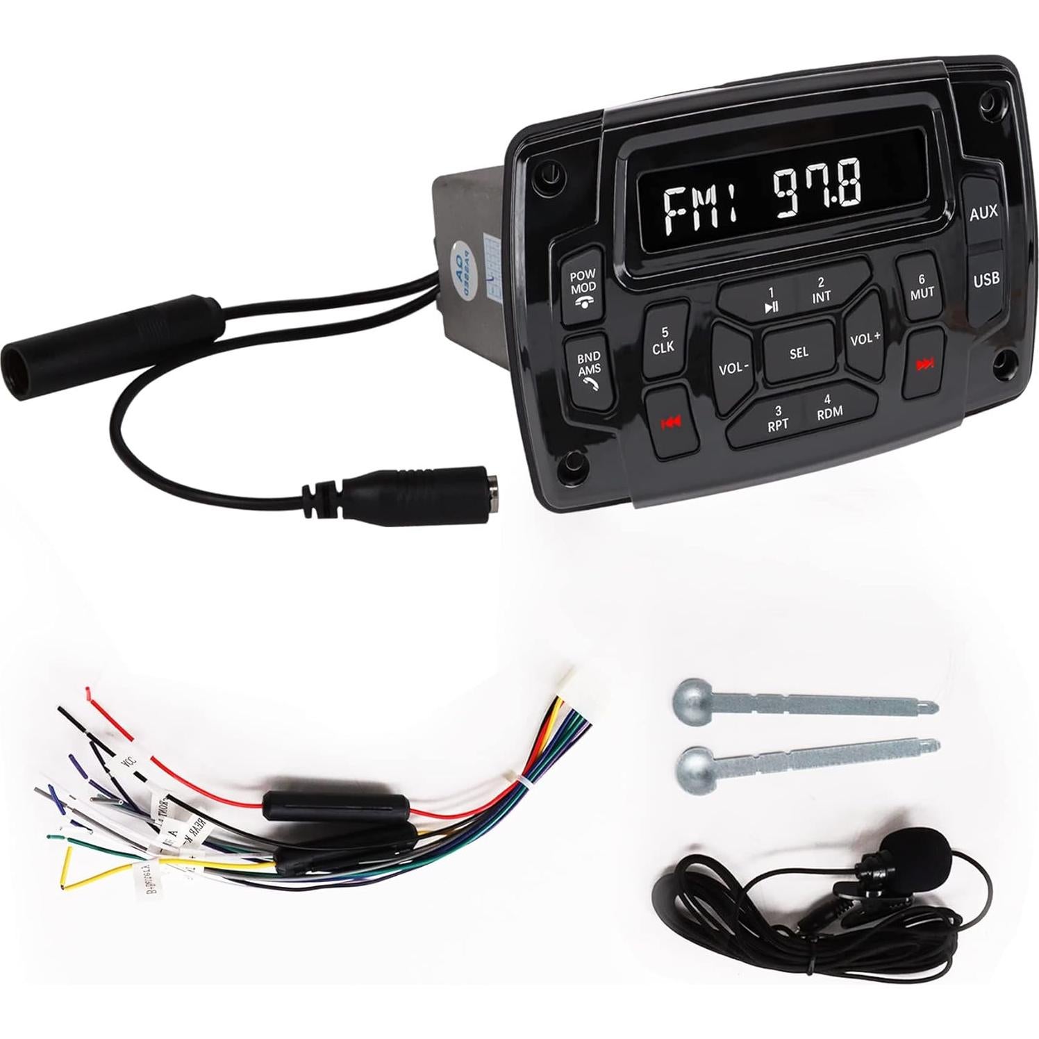 Receptor Estéreo Bluetooth Impermeable Citreal 4x50W USB AM/FM