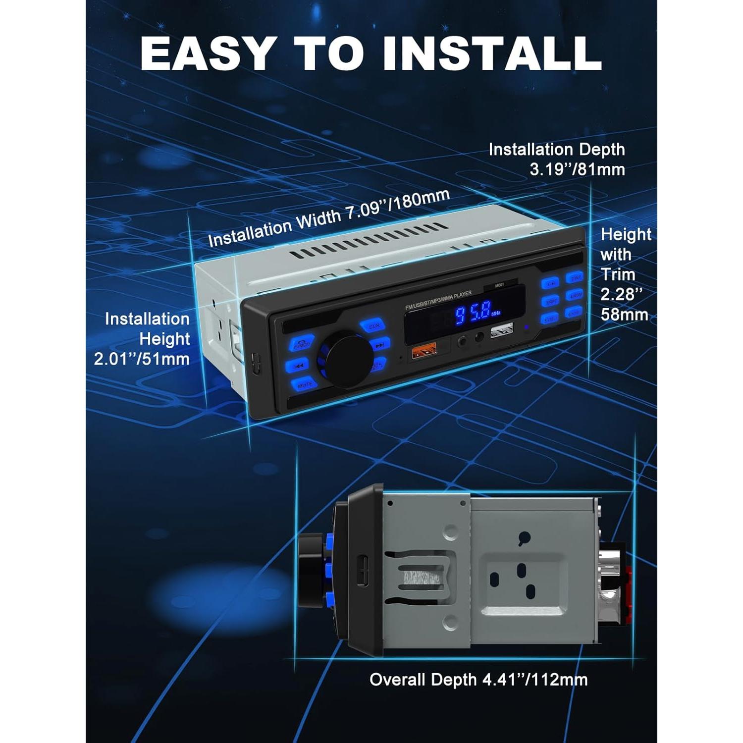 Estéreo de Coche Bluetooth Norhom SF20251010B0F886RWPC 1 DIN