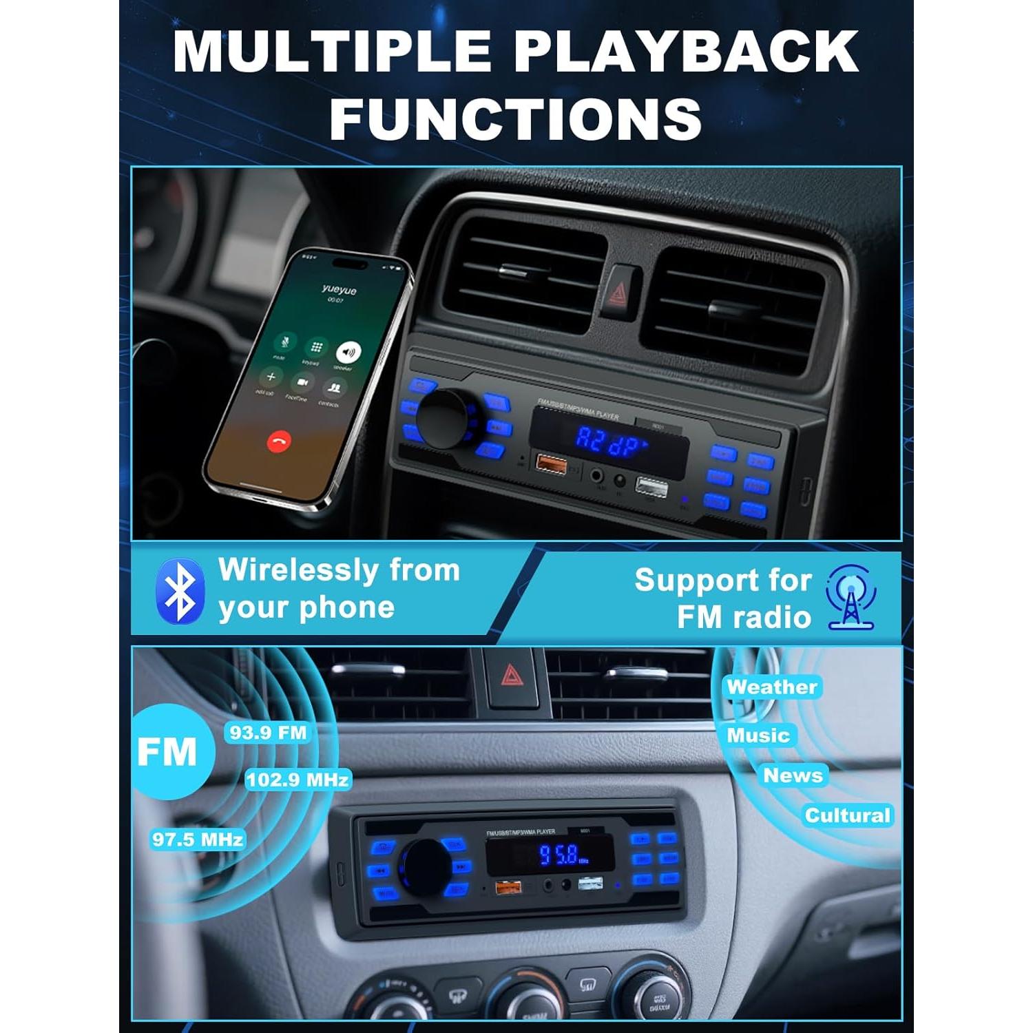 Estéreo de Coche Bluetooth Norhom SF20251010B0F886RWPC 1 DIN