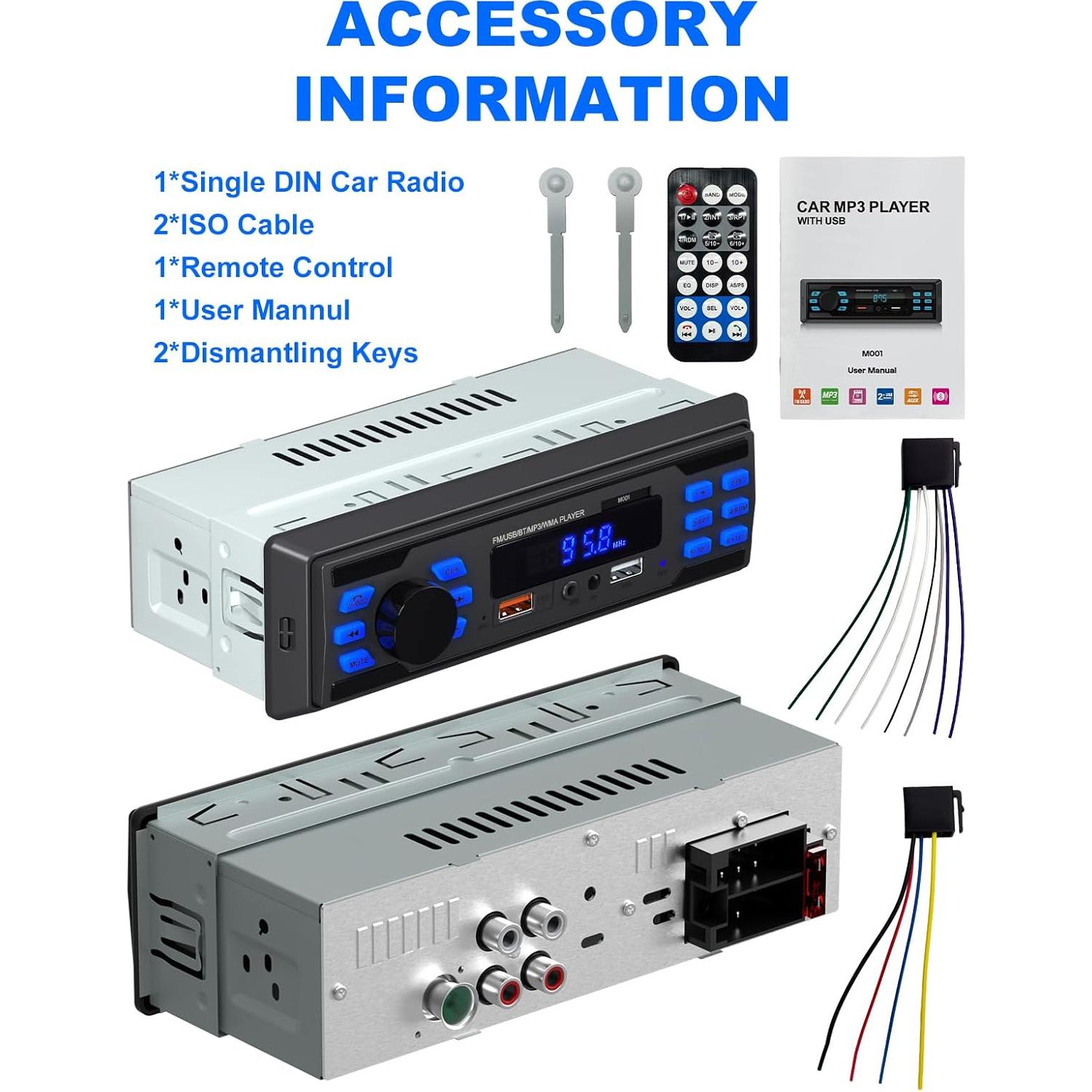 Estéreo de Coche Bluetooth Norhom SF20251010B0F886RWPC 1 DIN