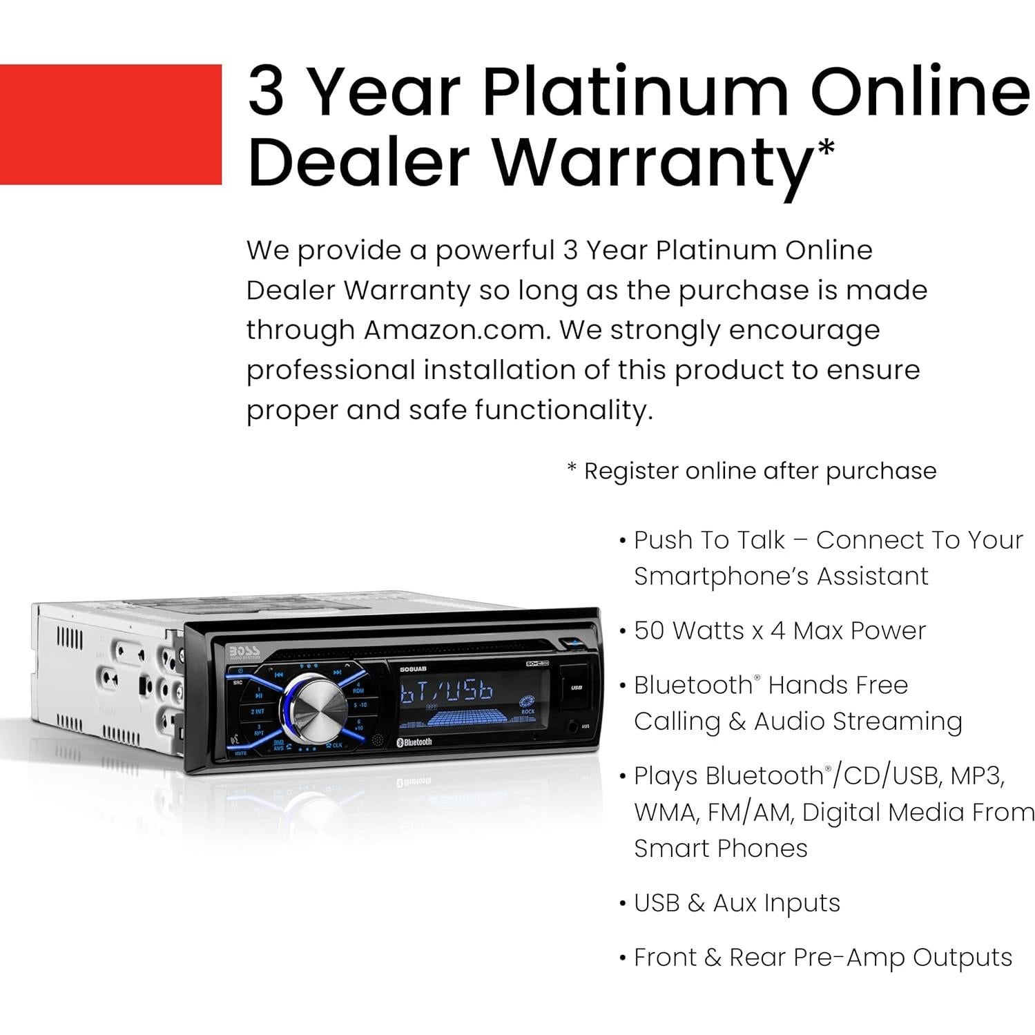 Estéreo de Coche BOSS Audio 508UAB Bluetooth CD USB AM/FM