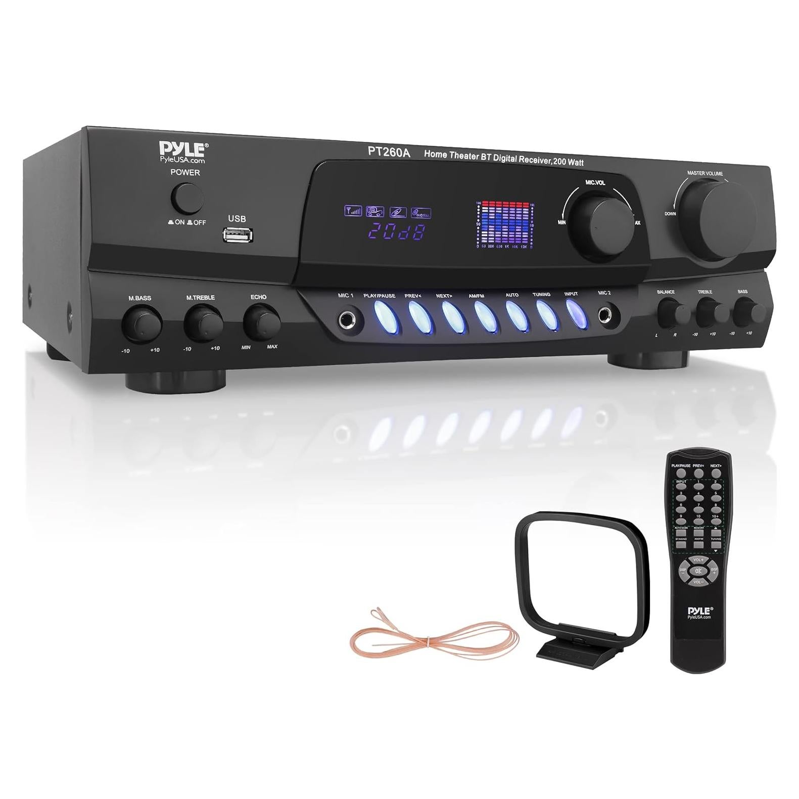 Amplificador de Potencia Pyle PT260A 200W Estéreo AM/FM