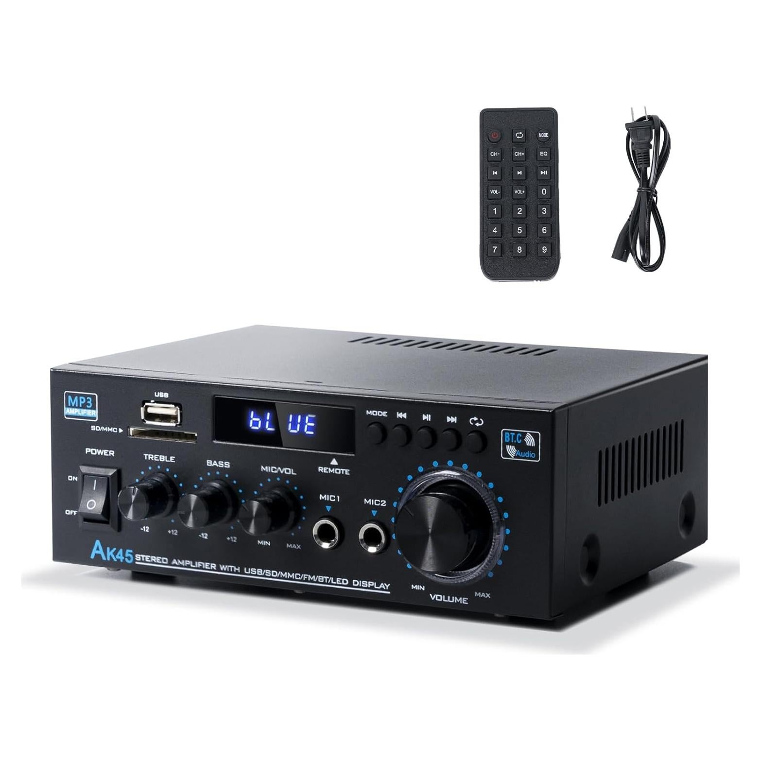 Receptor Estéreo Bluetooth NEOHIPO AK-45 40W+40W con Micrófono