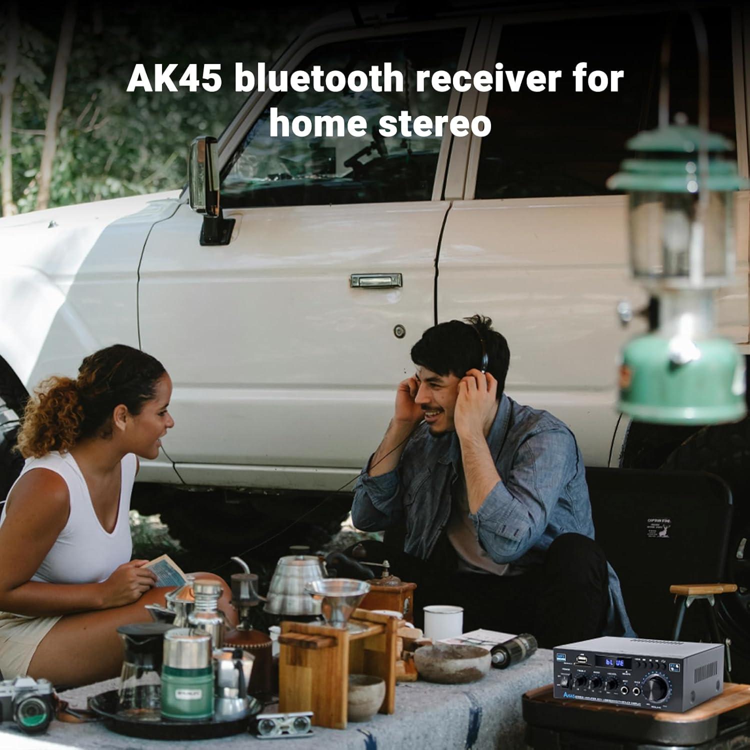 Receptor Estéreo Bluetooth NEOHIPO AK-45 40W+40W con Micrófono