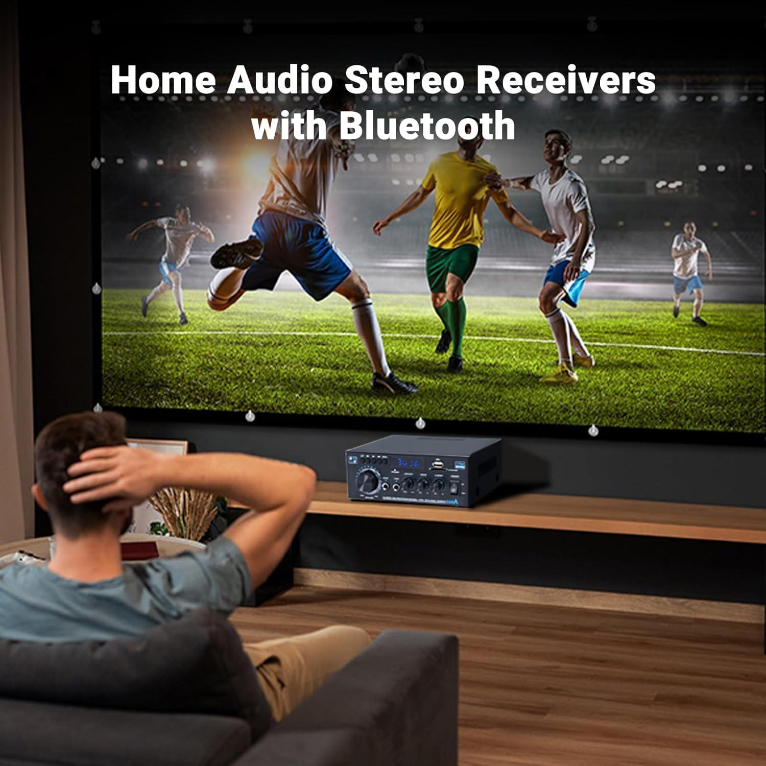 Receptor Estéreo Bluetooth NEOHIPO AK-45 40W+40W con Micrófono