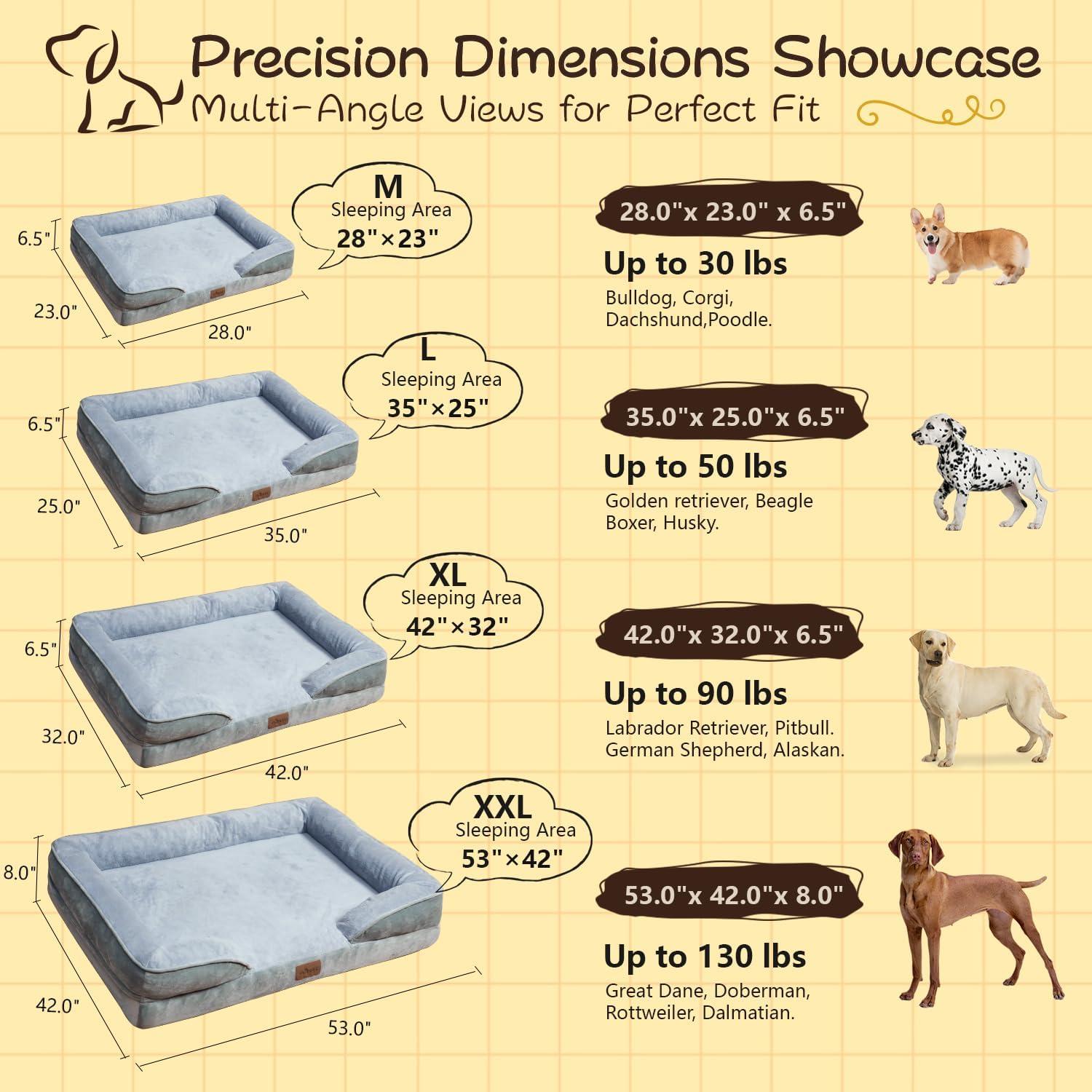 Cama Ortopédica para Perros Extra Grandes ARHAT 106.68x81.28cm