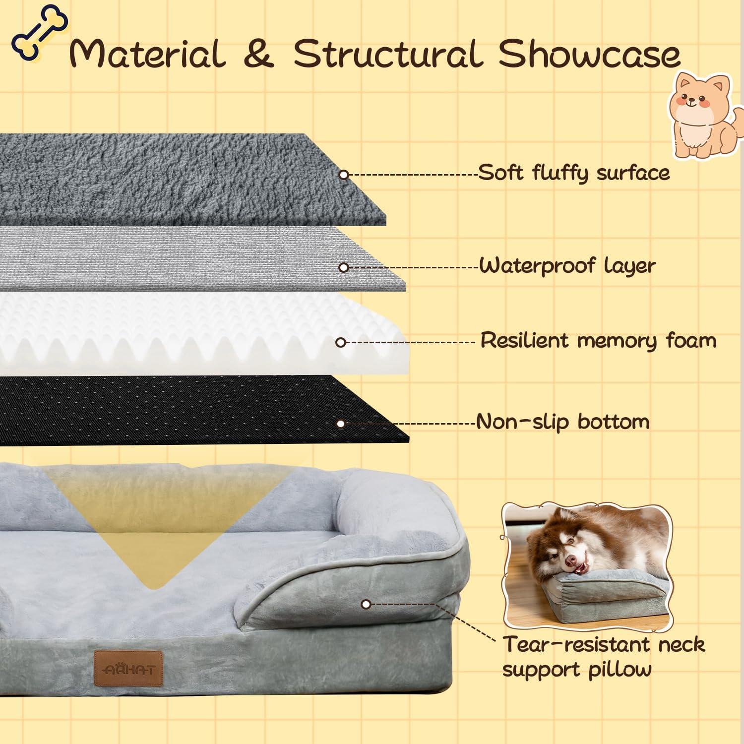 Cama Ortopédica para Perros Extra Grandes ARHAT 106.68x81.28cm