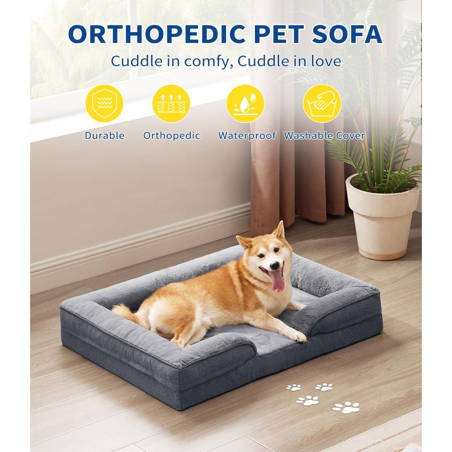 Cama Ortopédica para Perros Made4pet 96.5x71.1 cm Gris
