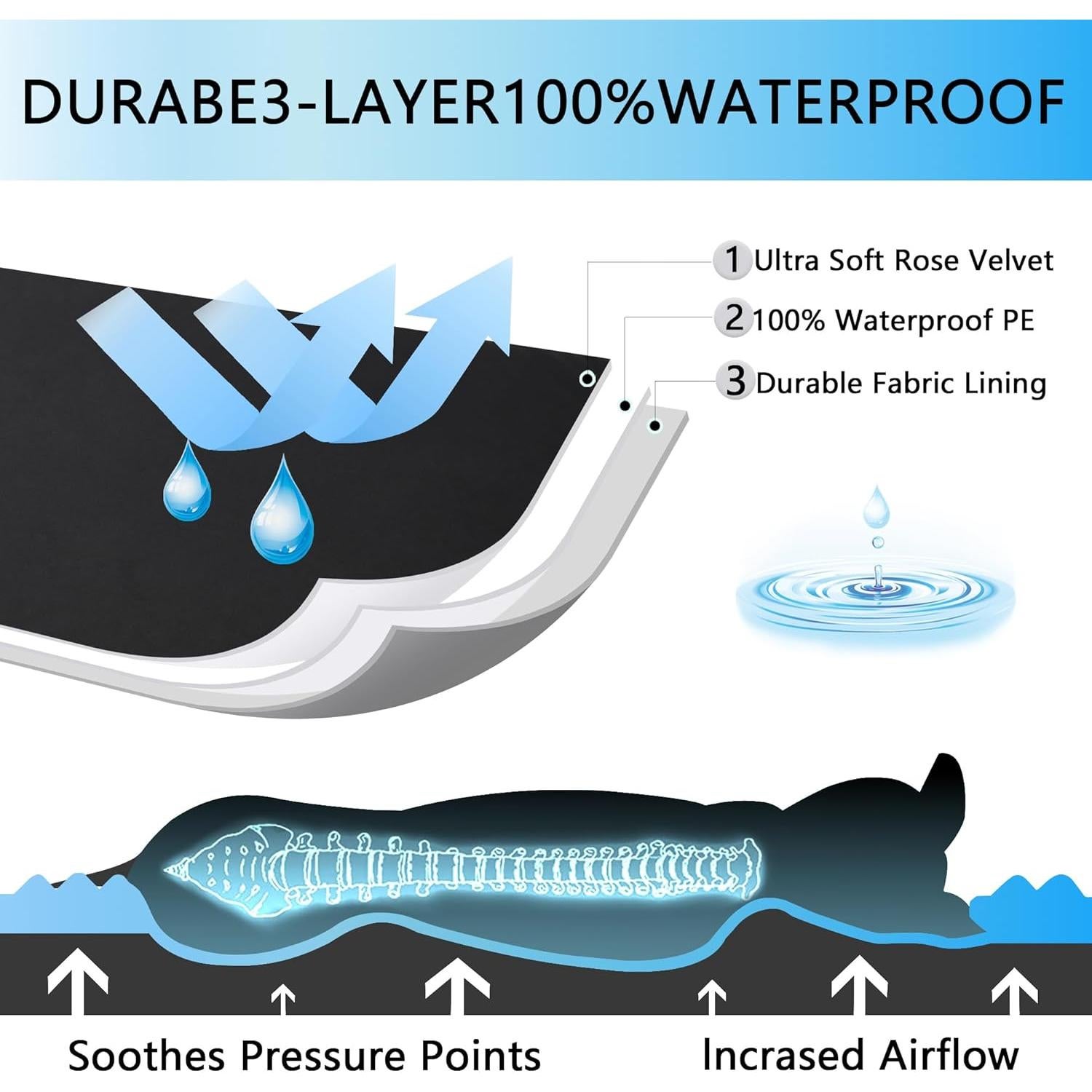 Cama ortopédica para perros grandes Yizhuo L 91.44x68.58cm