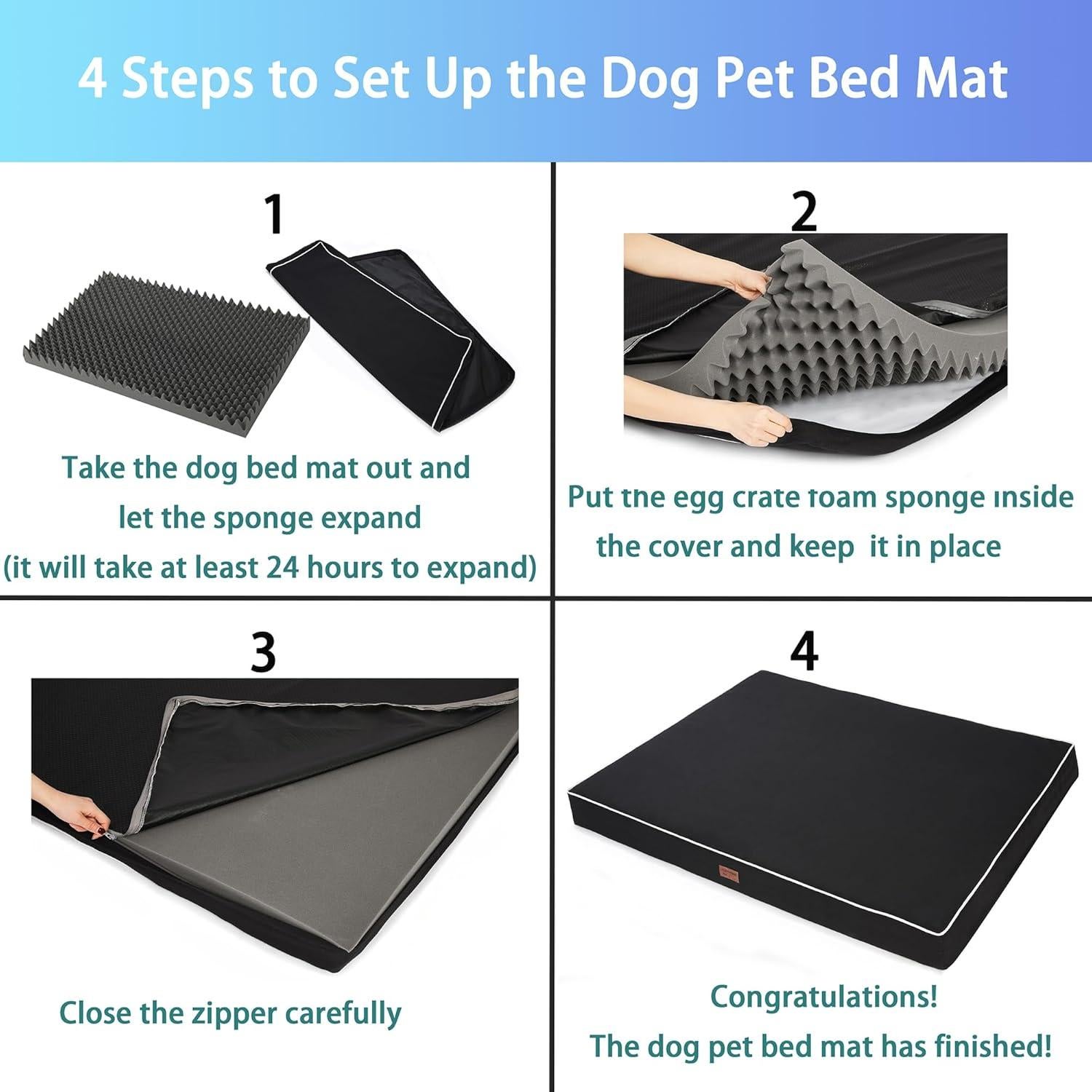 Cama ortopédica para perros grandes Yizhuo L 91.44x68.58cm