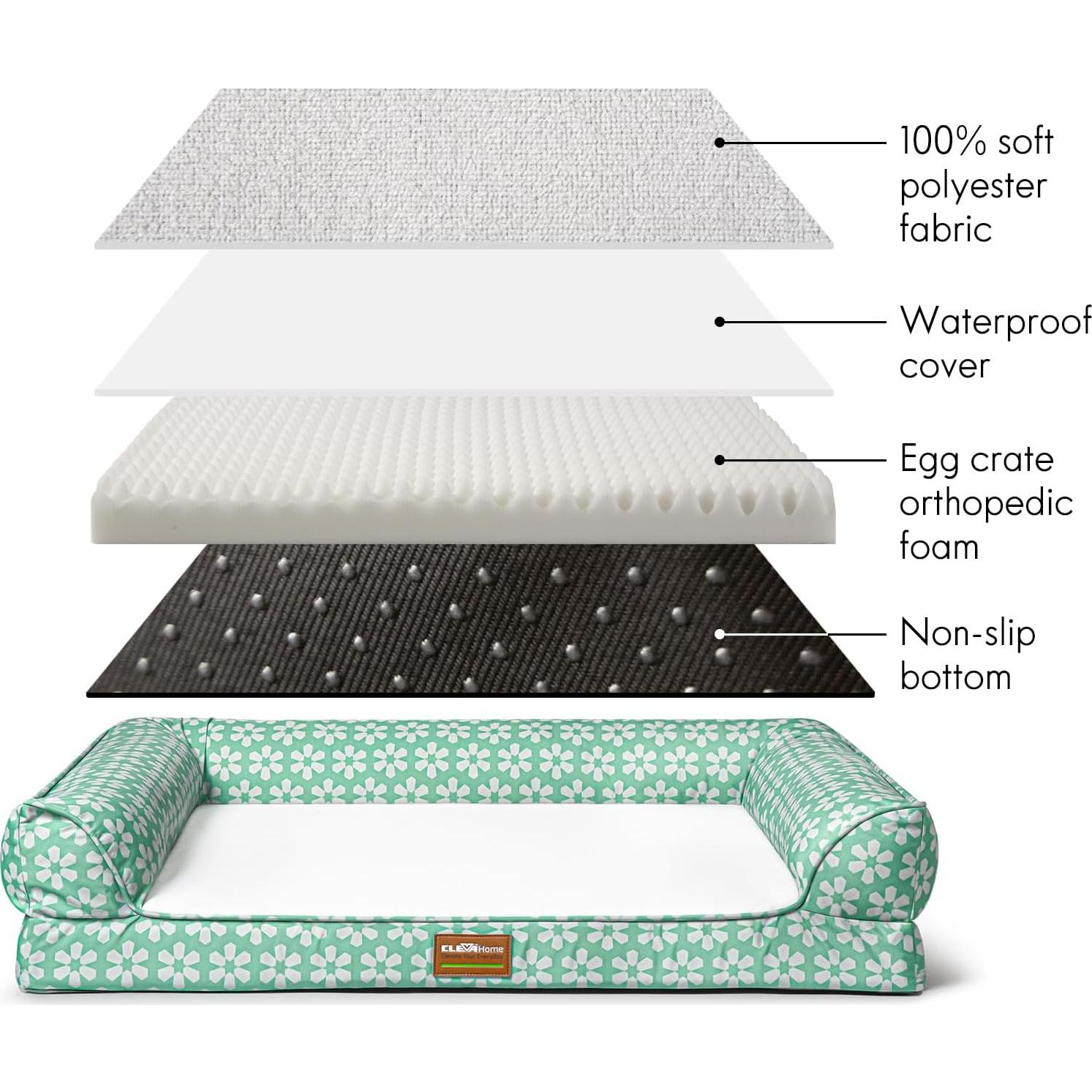 Cama Ortopédica para Perros ClevaHome 91x68cm Impermeable