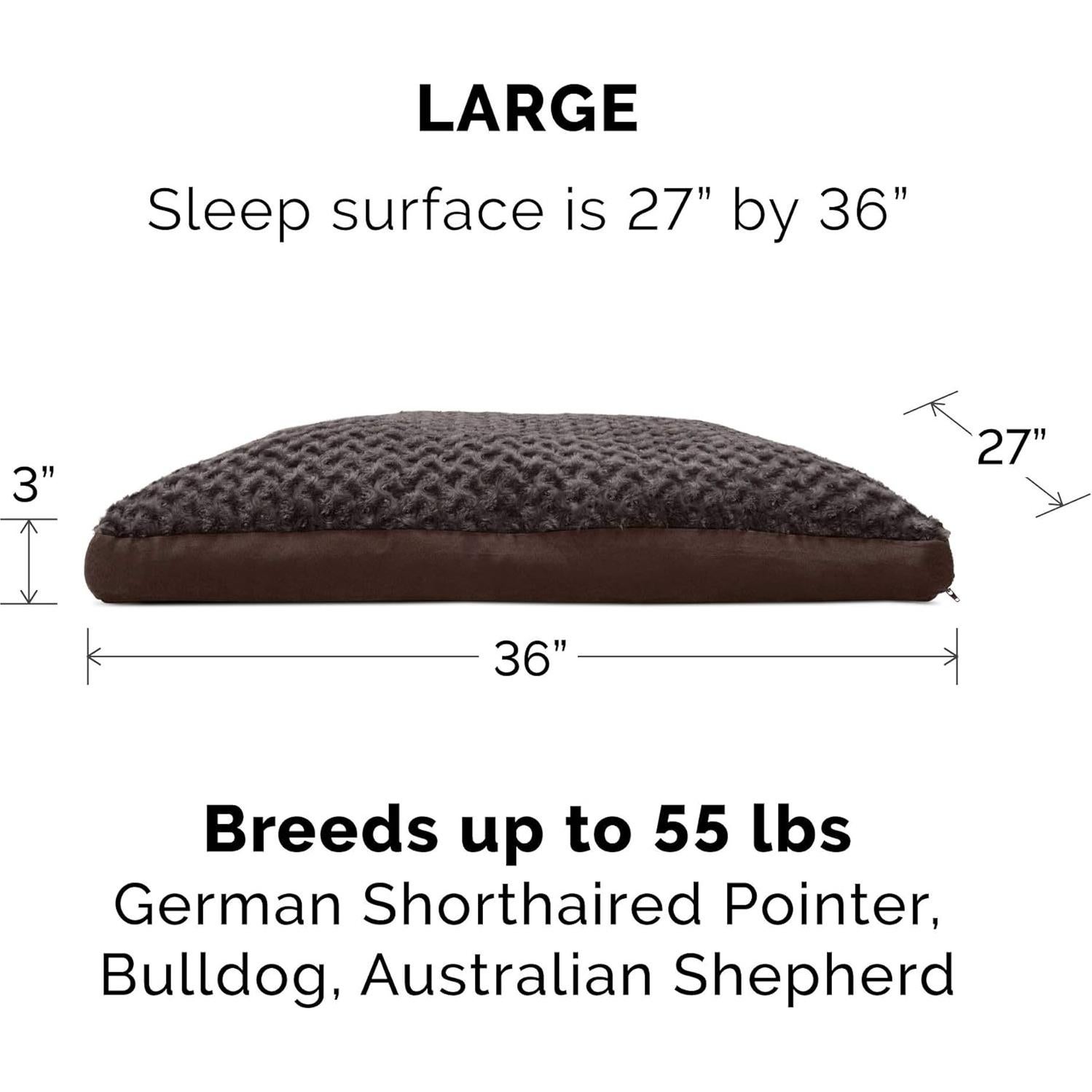 Cama para Perros Furhaven Grande Chocolate con Funda Lavable