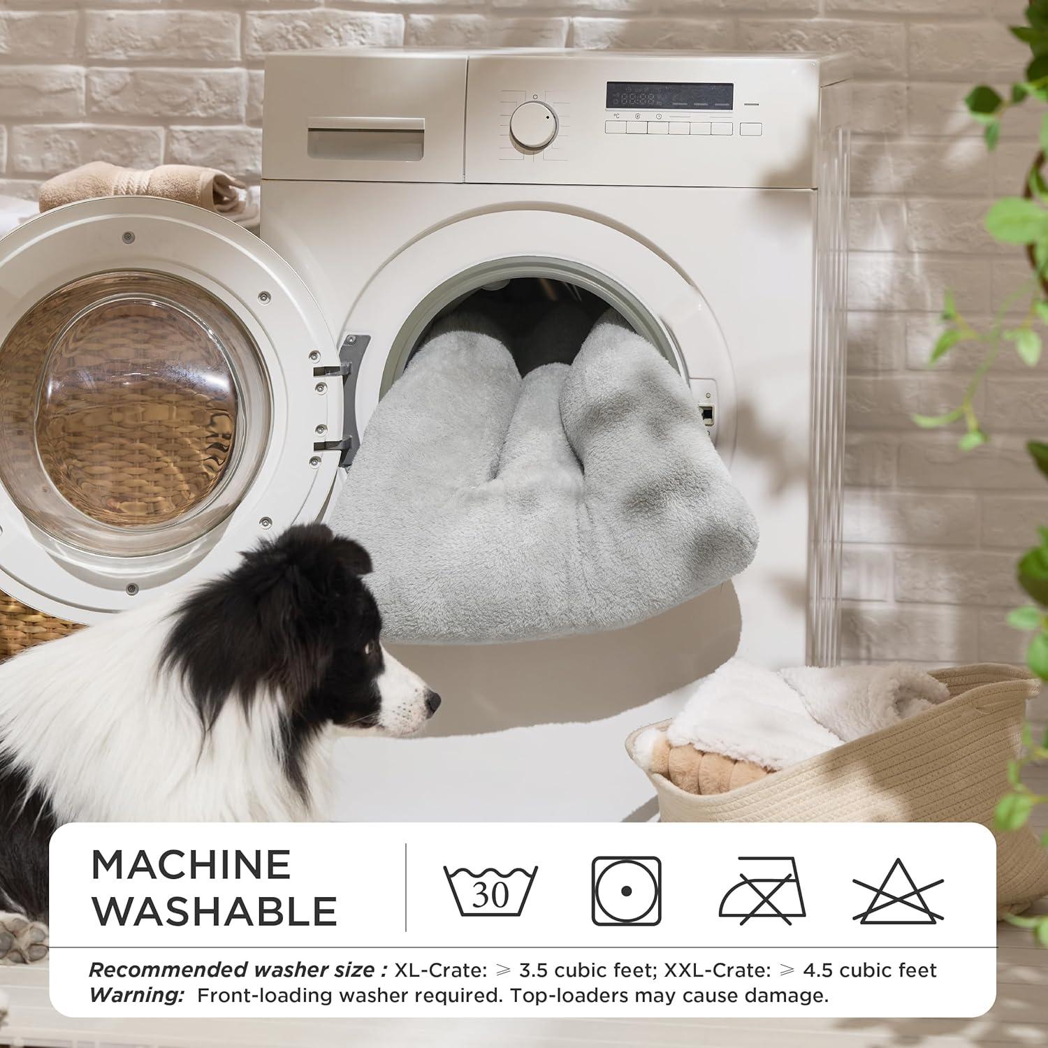 Cama para Perros Bedsure Grande Lavable 88.9x58.4cm Gris