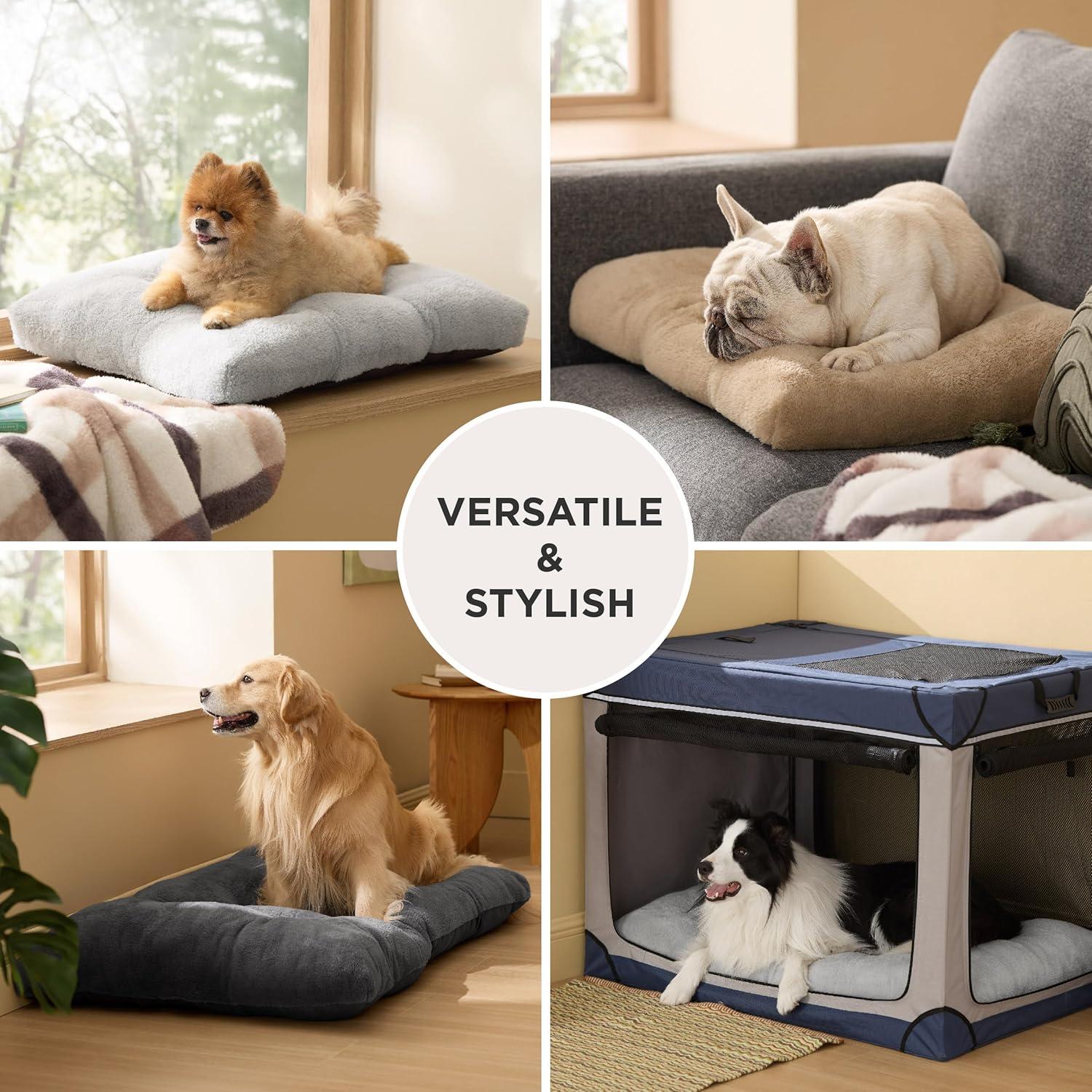 Cama para Perros Bedsure Grande Lavable 88.9x58.4cm Gris