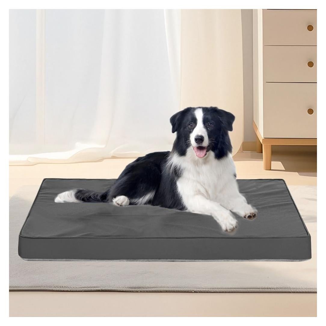 Cama ortopédica para perros grandes Vomiliku 91x68cm gris