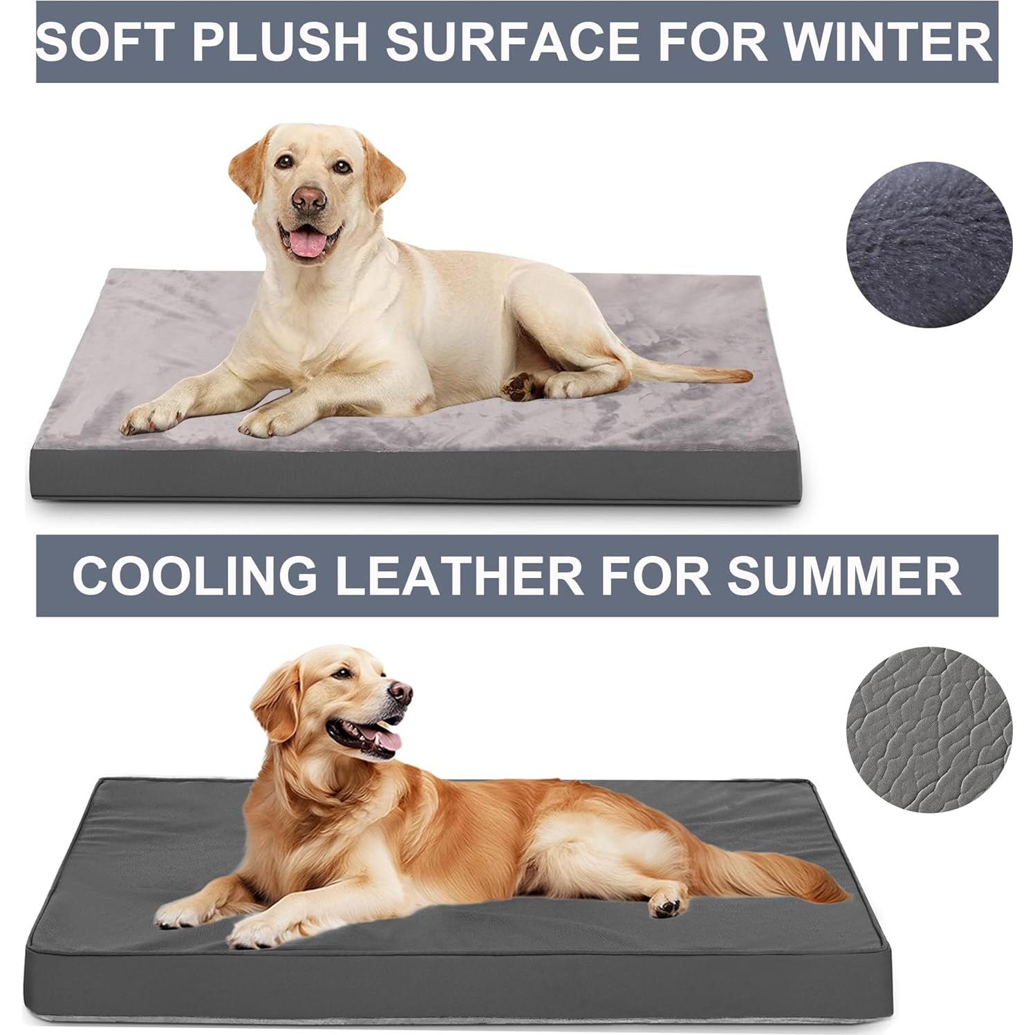 Cama ortopédica para perros grandes Vomiliku 91x68cm gris