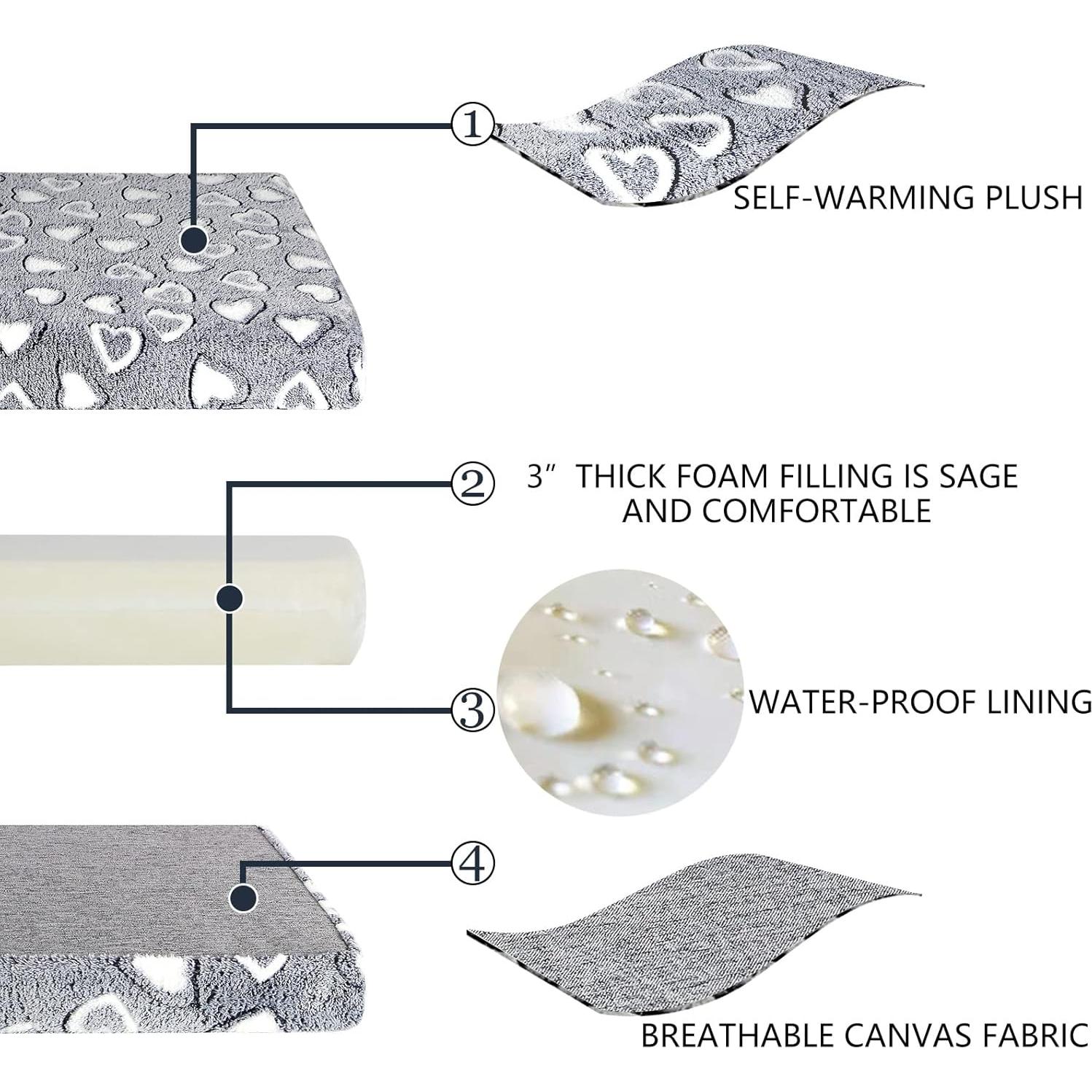 Cama para Perro VANKEAN XXL Impermeable Reversible Gris