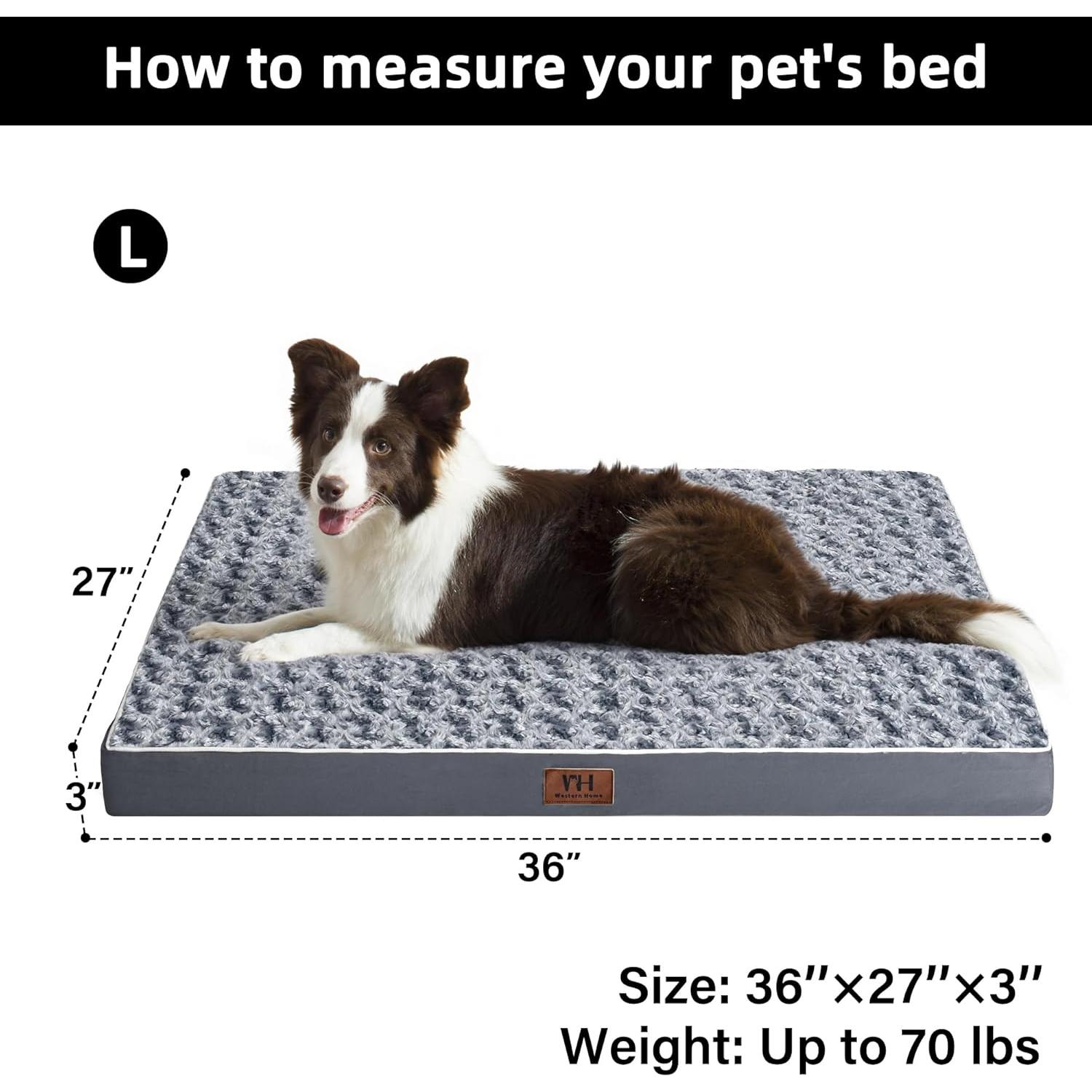 Cama para Perros Grande Western Home WH Ortopédica Impermeable
