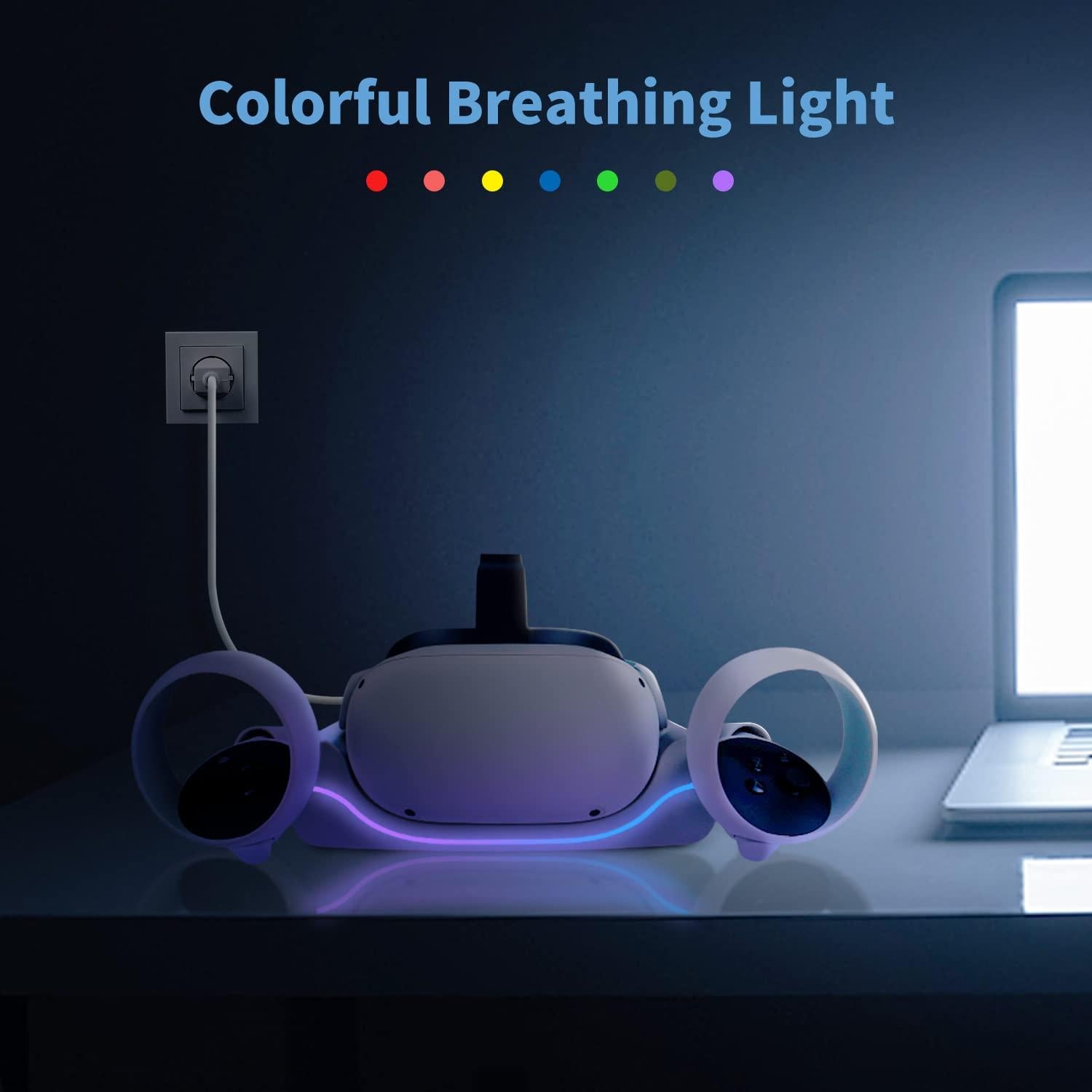 Base de Carga VeeR para Quest 2 - Soporte Magnético USB-C Blanco