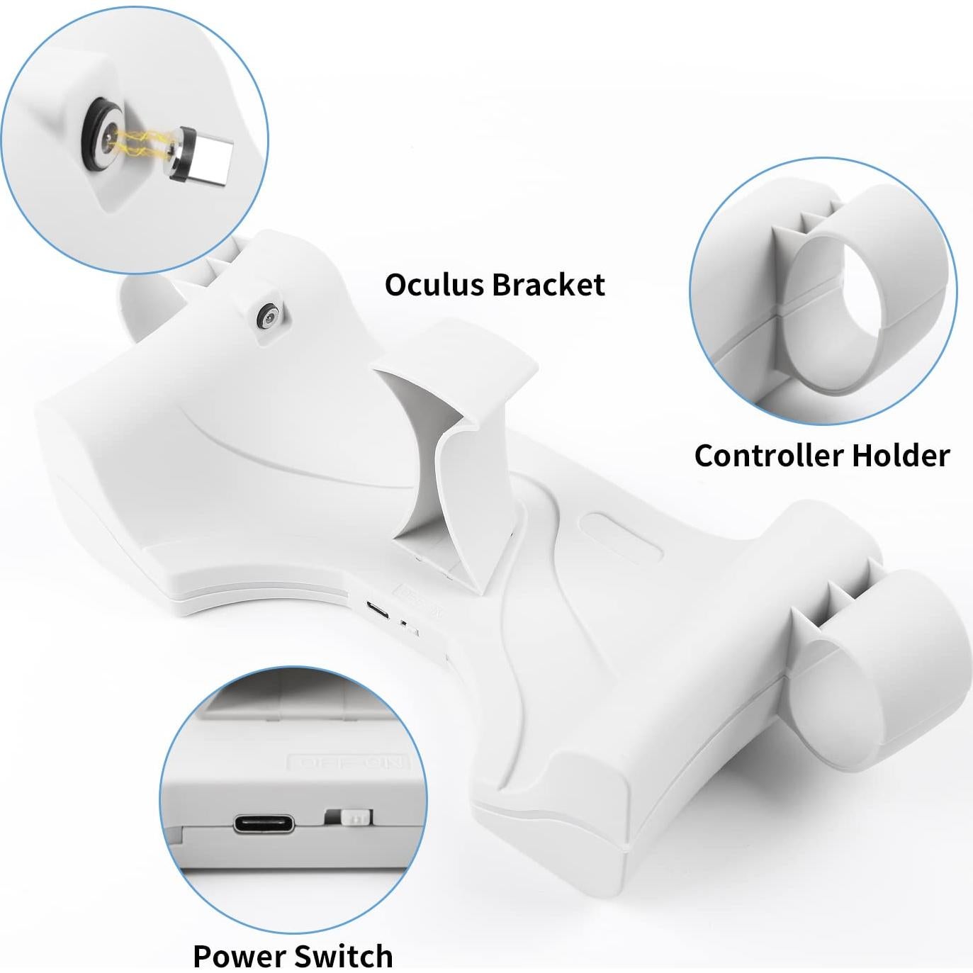 Base de Carga VeeR para Quest 2 - Soporte Magnético USB-C Blanco