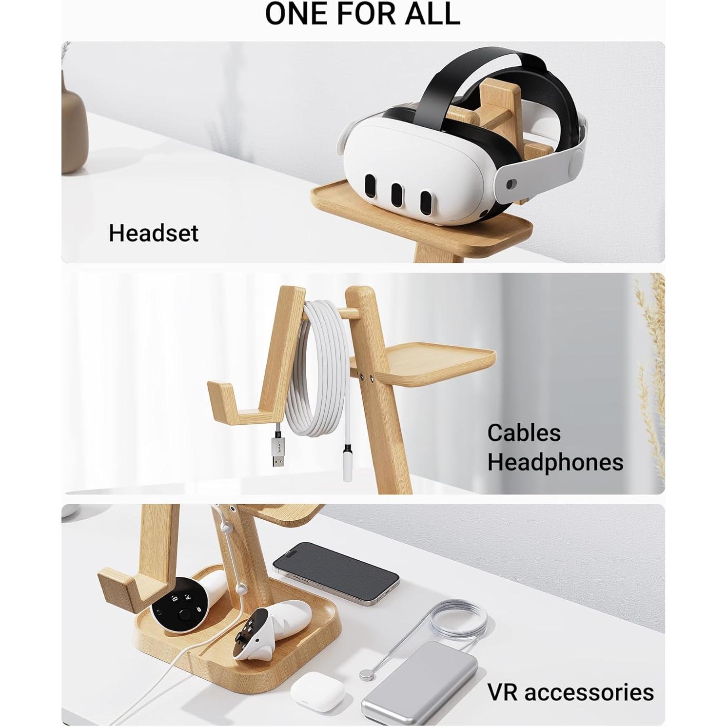 Soporte VR de Madera Syntech para Meta Quest 3/2 y Pico 4