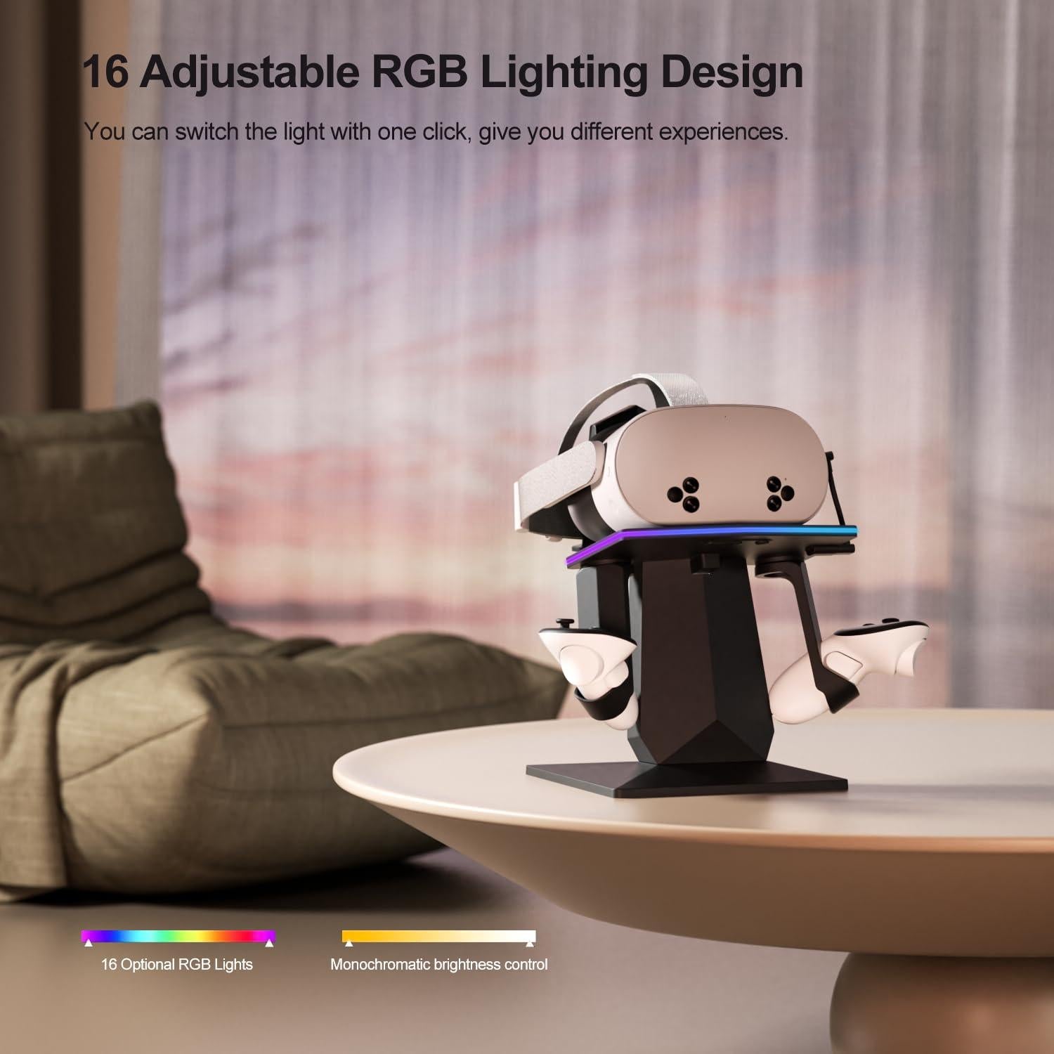 Base de Carga Rápida ODGG para Meta Quest 2/3/3S con RGB