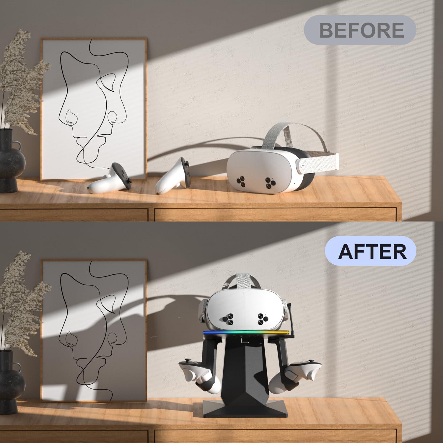 Base de Carga Rápida ODGG para Meta Quest 2/3/3S con RGB