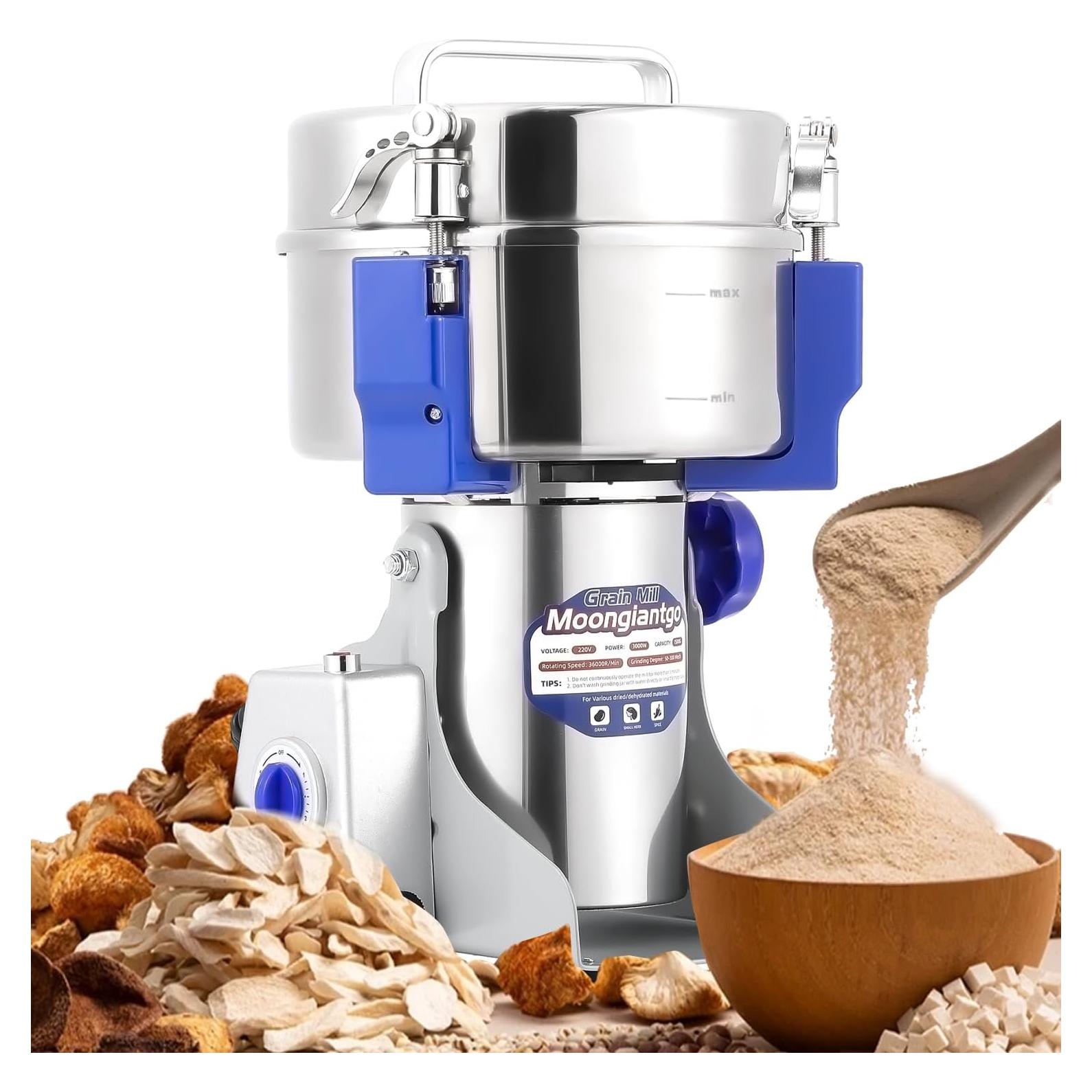 Molinillo de Granos Moongiantgo 1500g 3000W Acero Inoxidable