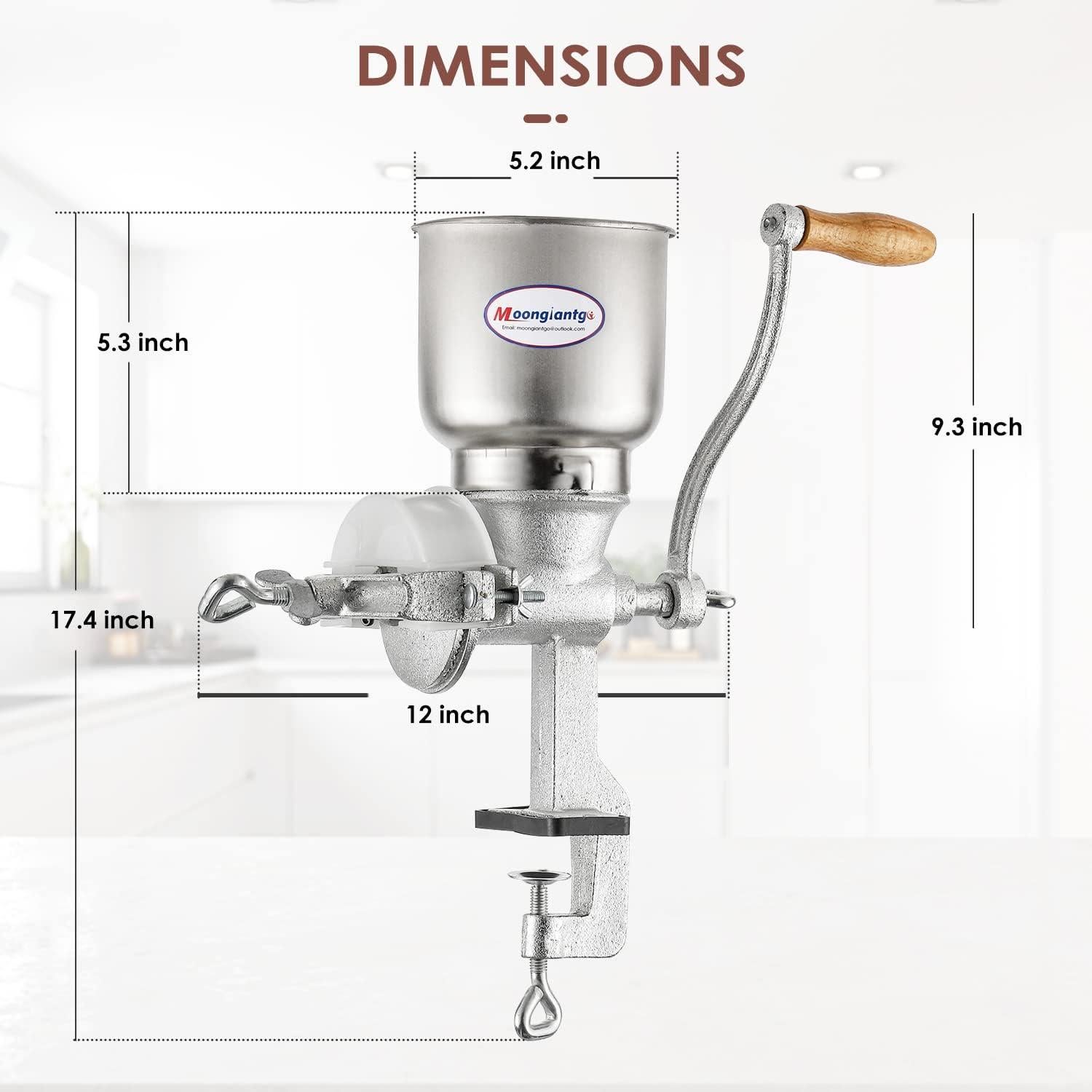 Molino de Maíz Manual Moongiantgo Hierro Fundido 2.5kg