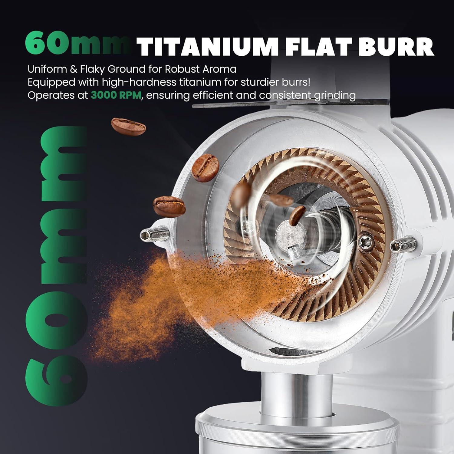 Molino de Café Eléctrico Huanyu BP con Muela de Titanio 226g