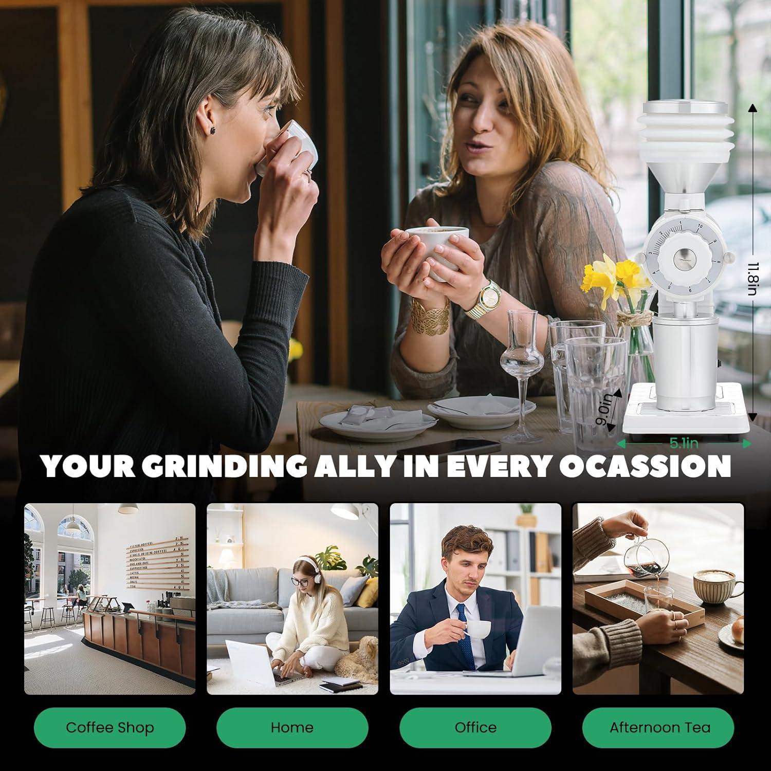 Molino de Café Eléctrico Huanyu BP con Muela de Titanio 226g