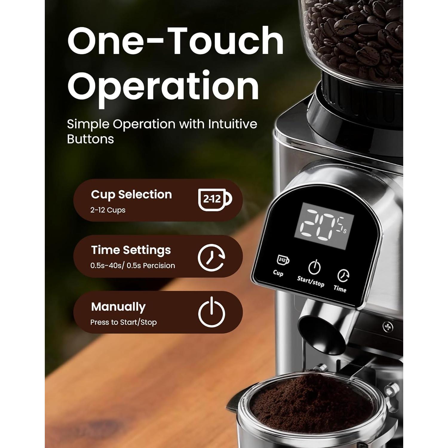 Molinillo de café eléctrico Olayks con muelas cónicas 2.31 kg