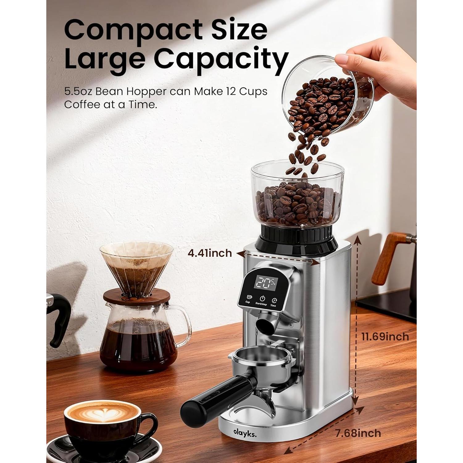 Molinillo de café eléctrico Olayks con muelas cónicas 2.31 kg