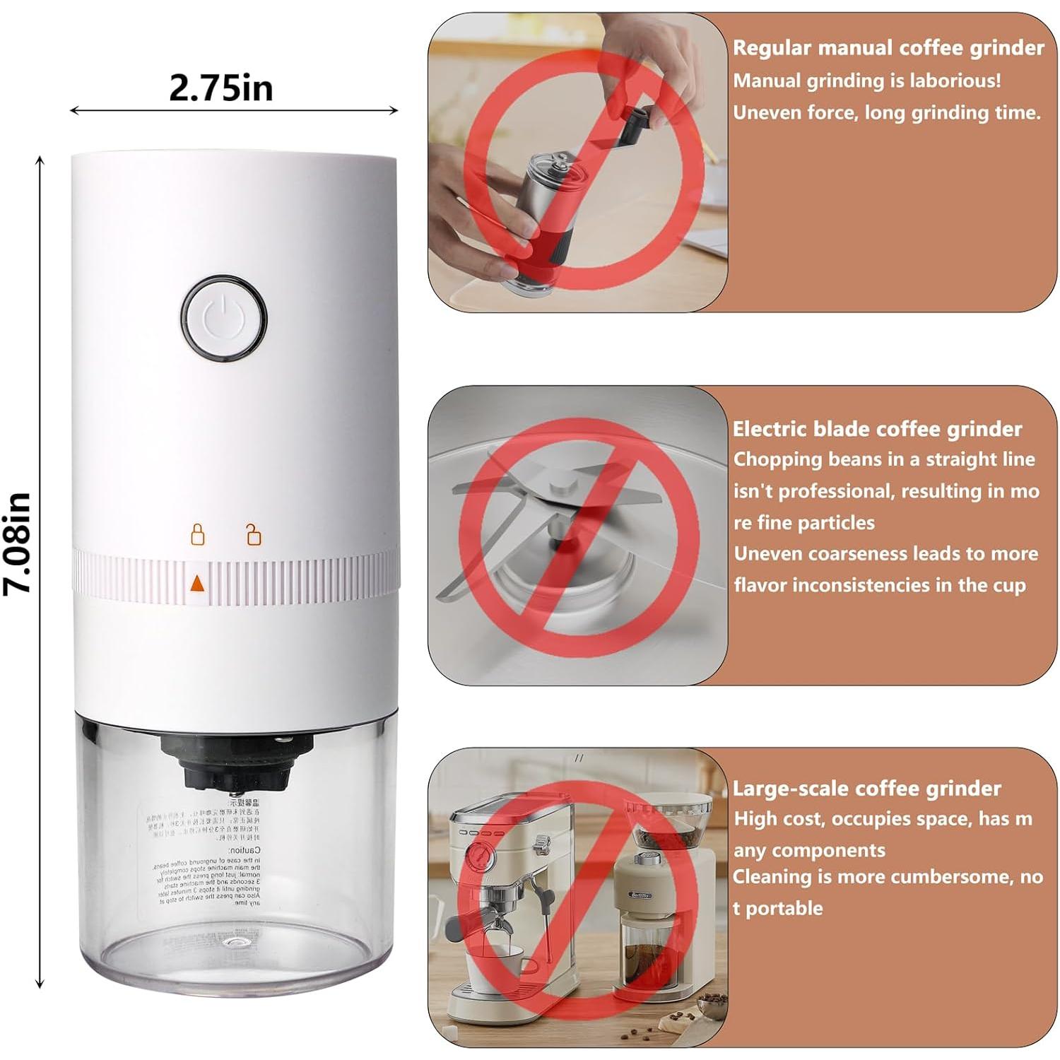 Molinillo de Café Eléctrico Portátil MOSYONE Blanco 0.49kg