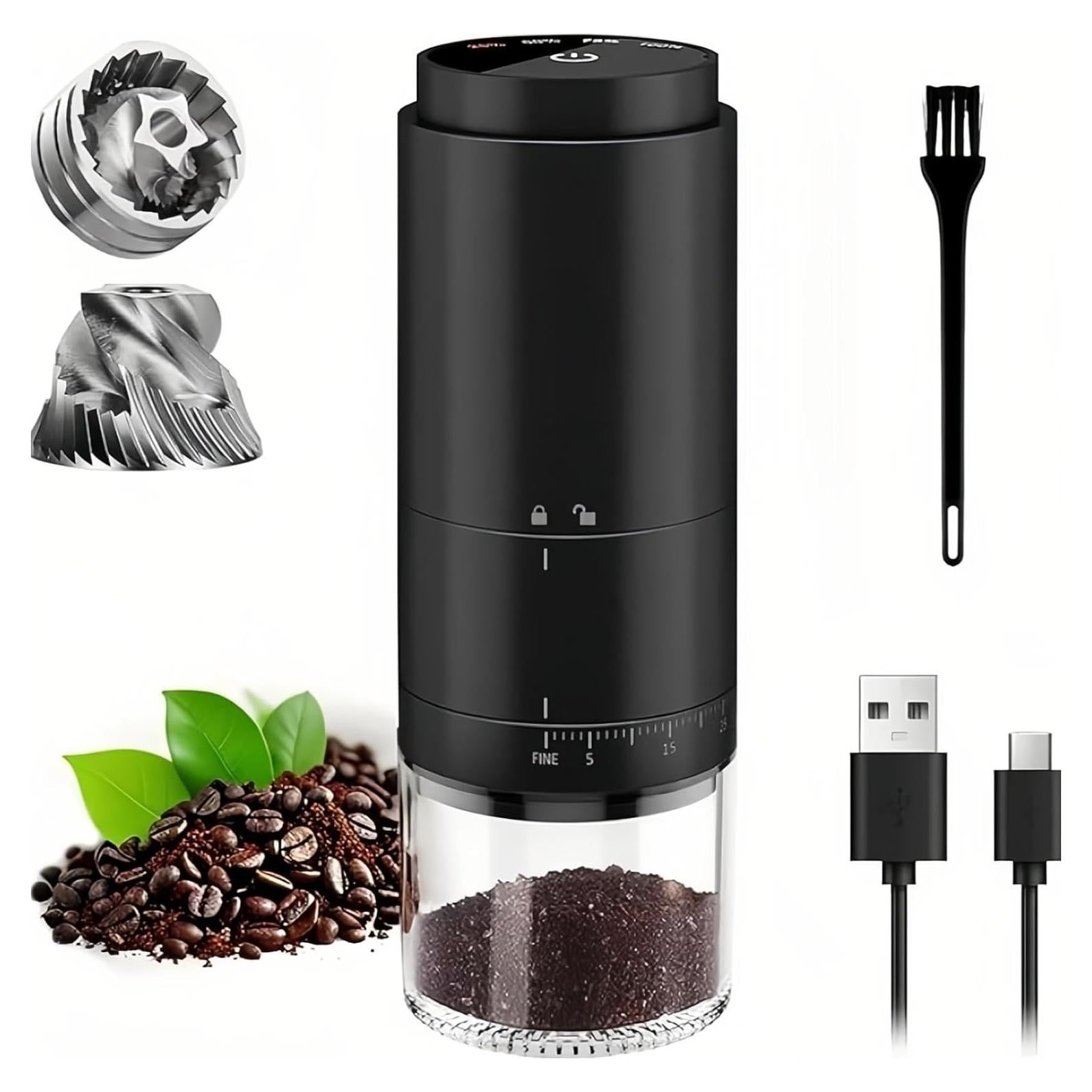 Molino de café eléctrico portátil OUUTIIOL 25g 38 configuraciones