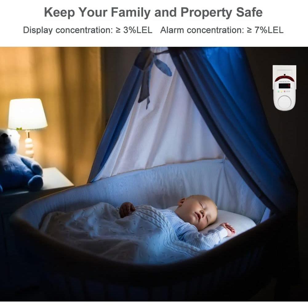 Detector de Gas Natural KH Alert WA886 Alarma Doble 220V