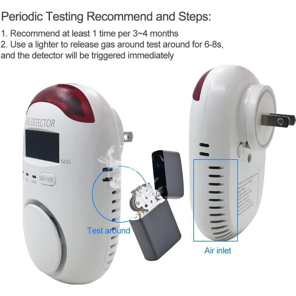 Detector de Gas Natural KH Alert WA886 Alarma Doble 220V