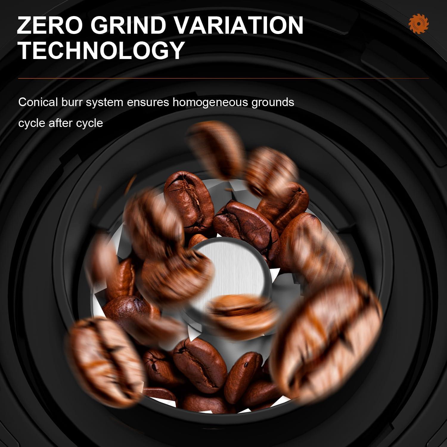 Molinillo de Café Eléctrico Wancle Cónica 200W 25 Niveles