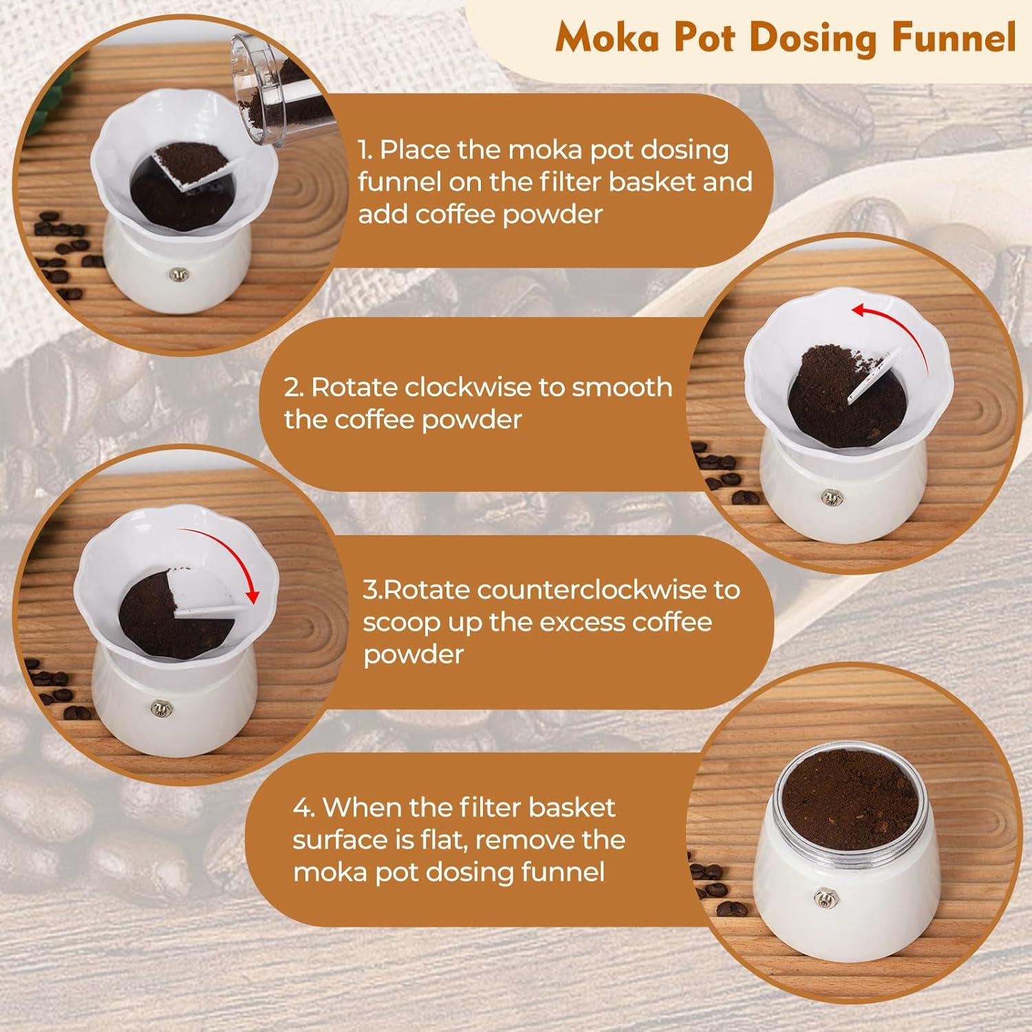 Juego de Moka Pot 7 en 1 Vaolvpant 150ml Portátil