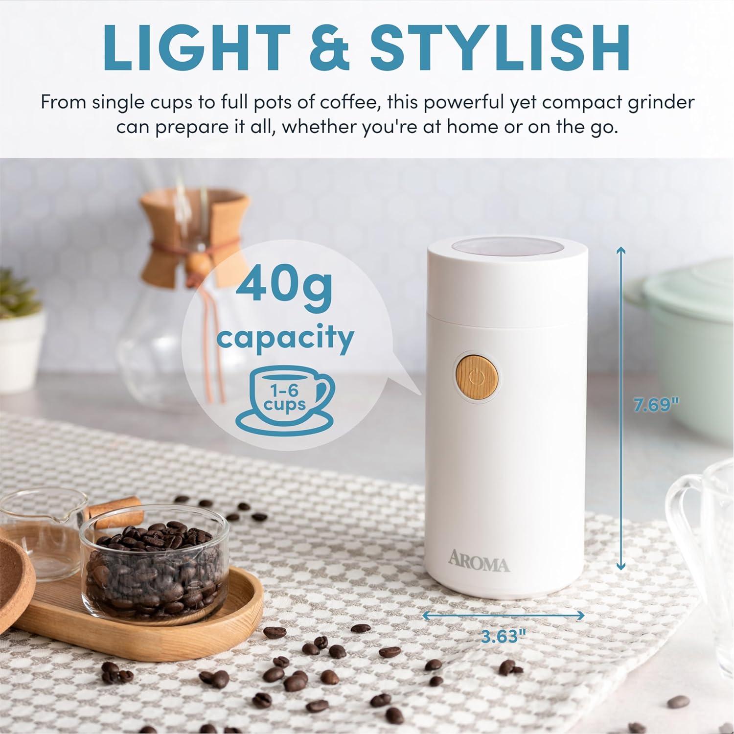 Molinillo de Café Eléctrico Aroma ACG-107 40g Acero Inoxidable