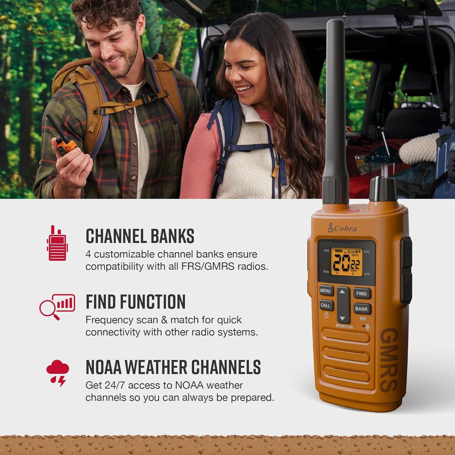 Walkie Talkies Cobra TrailBlazer 250 - 2 Unidades, 2.5W, NOAA