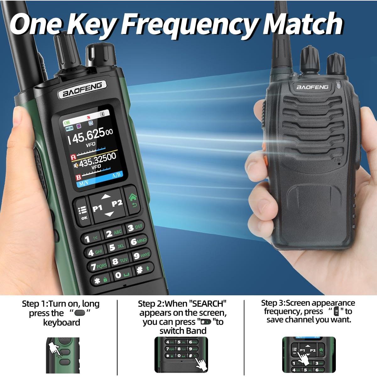 Walkie Talkies BAOFENG UV-32 10W con GPS y Carga USB-C